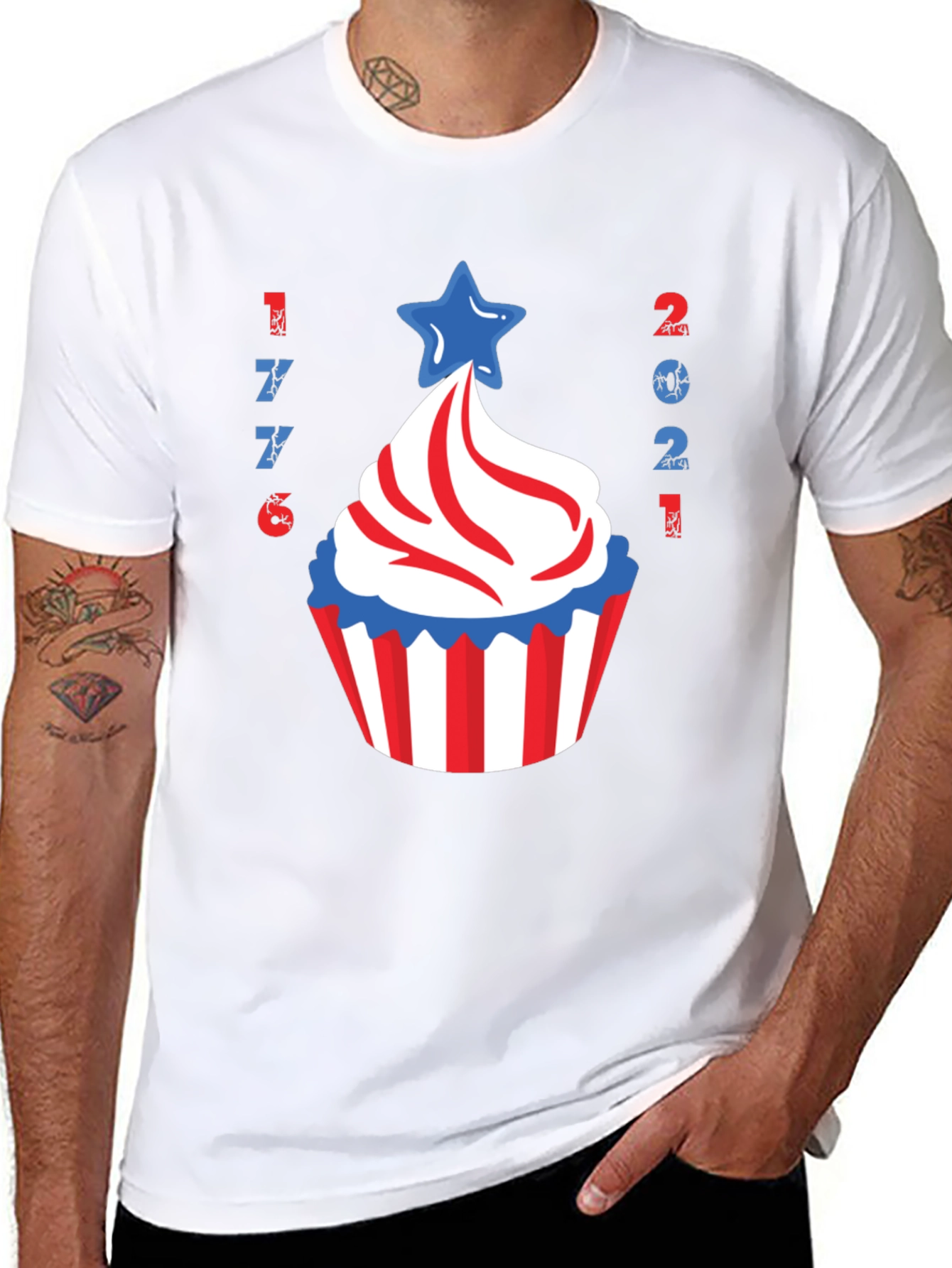 Patriotic Cupcake T-Shirt American 4th of July Tee