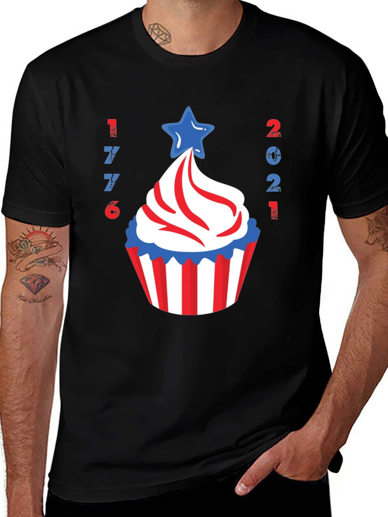 Patriotic Cupcake T-Shirt American 4th of July Tee