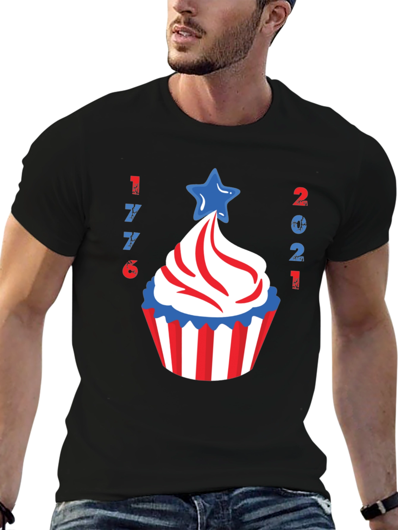 Patriotic Cupcake T-Shirt American 4th of July Tee