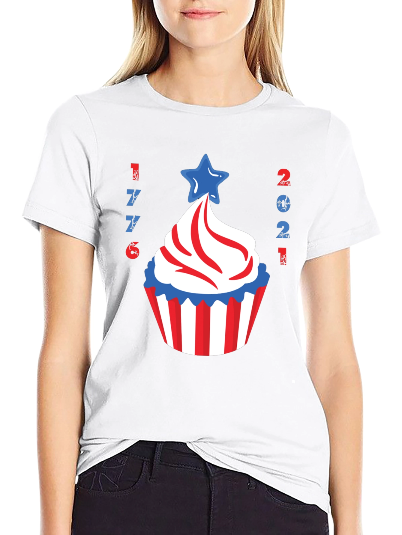 Patriotic Cupcake T-Shirt American 4th of July Tee