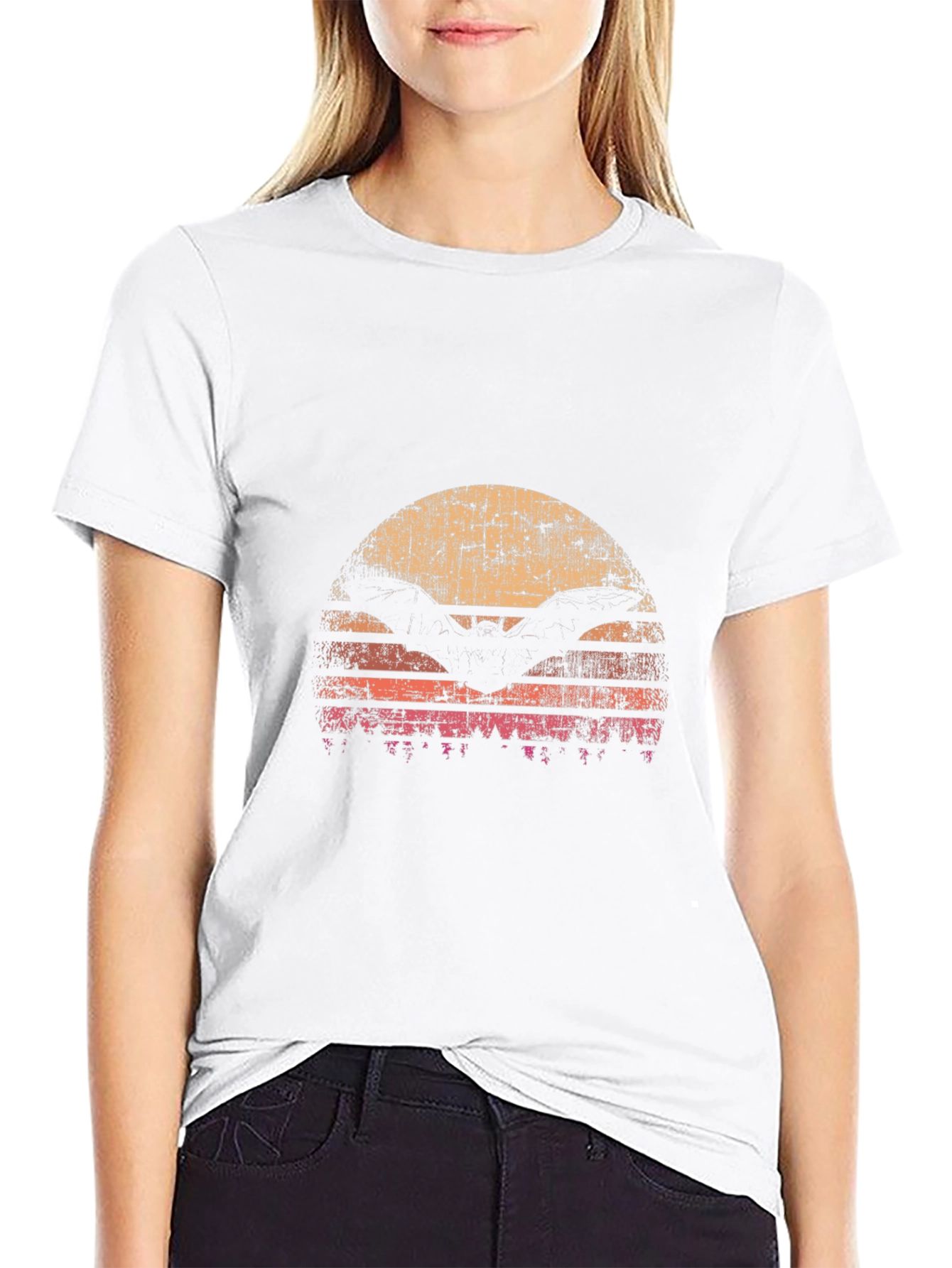 Retro Sunset Bat T-Shirt