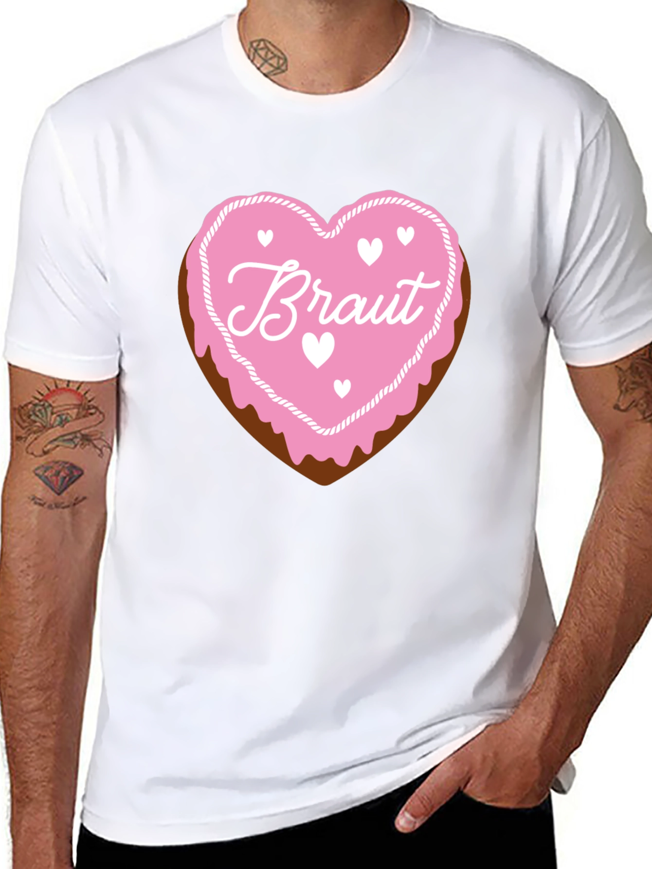 Braut Heart Cookie Graphic T-Shirt
