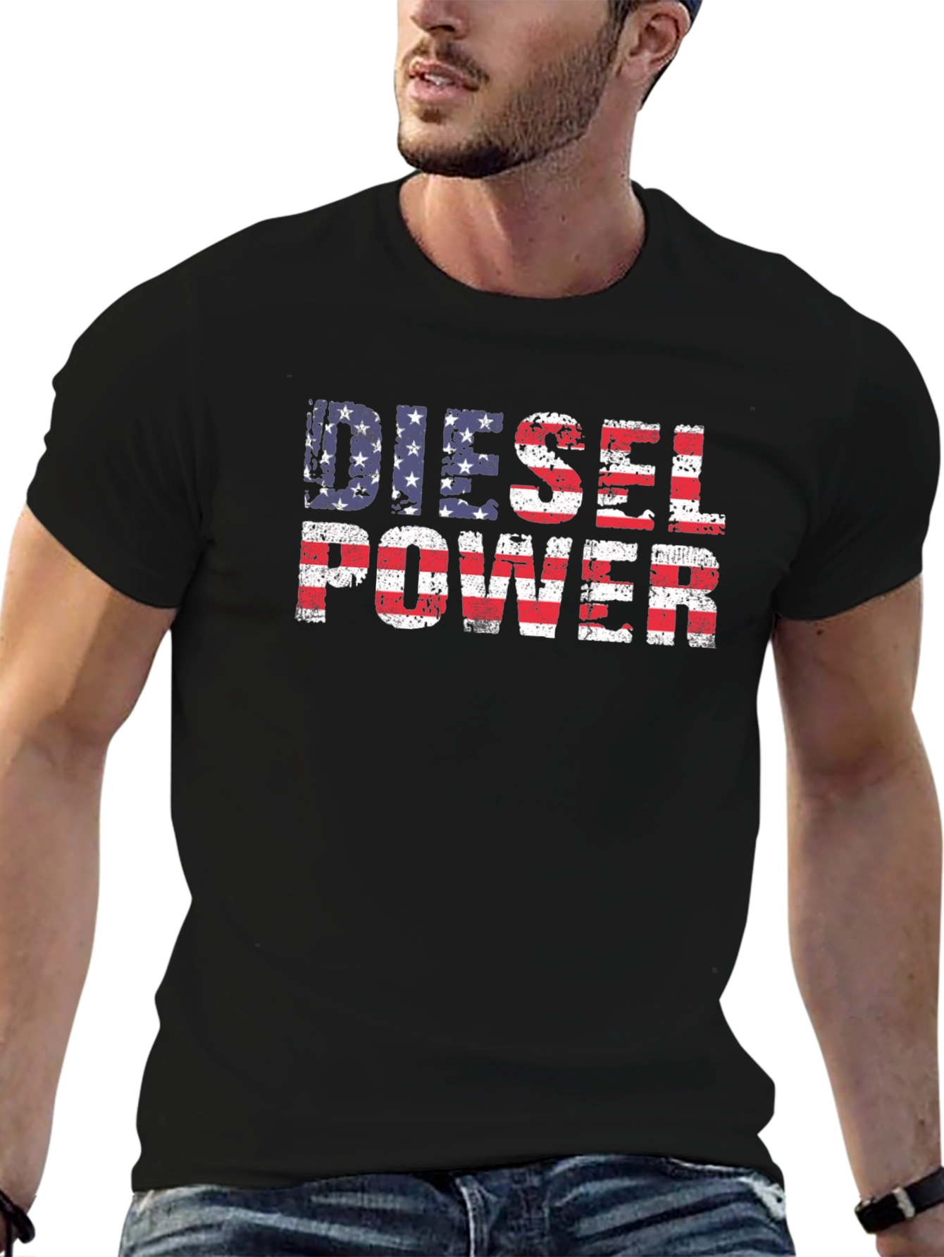 Diesel Power American Flag Graphic T-Shirt