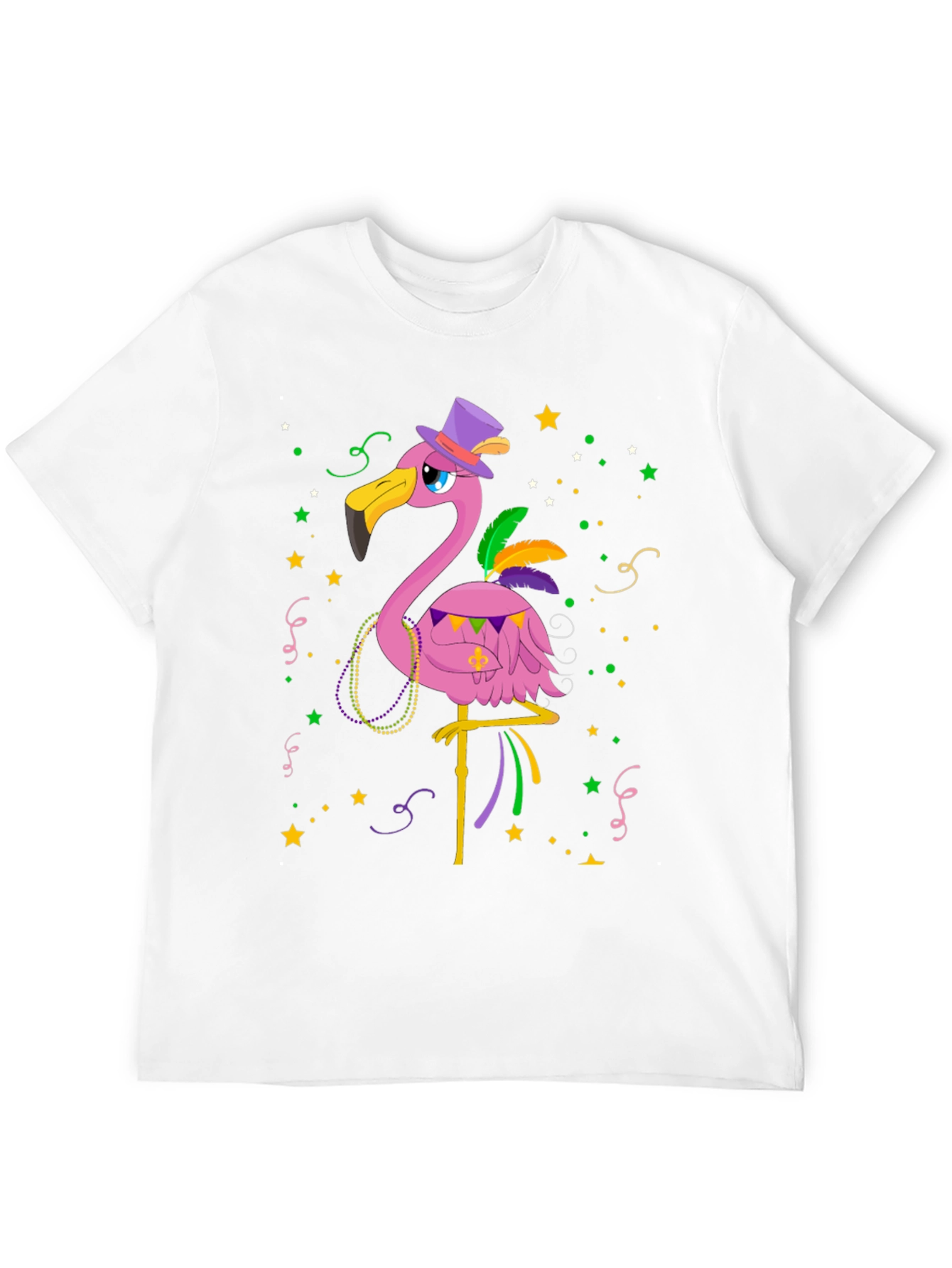 Festive Flamingo Mardi Gras T-Shirt