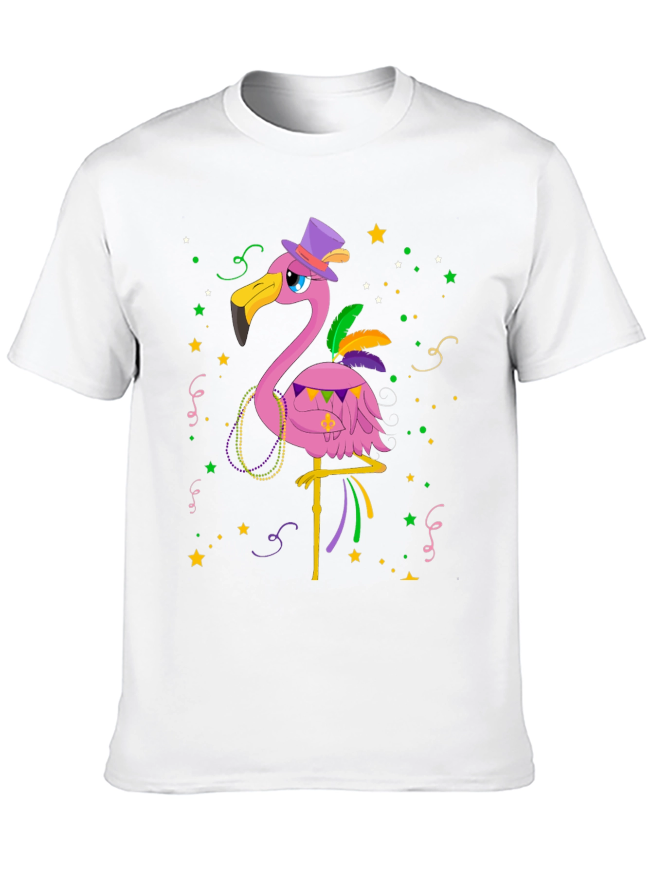 Festive Flamingo Mardi Gras T-Shirt