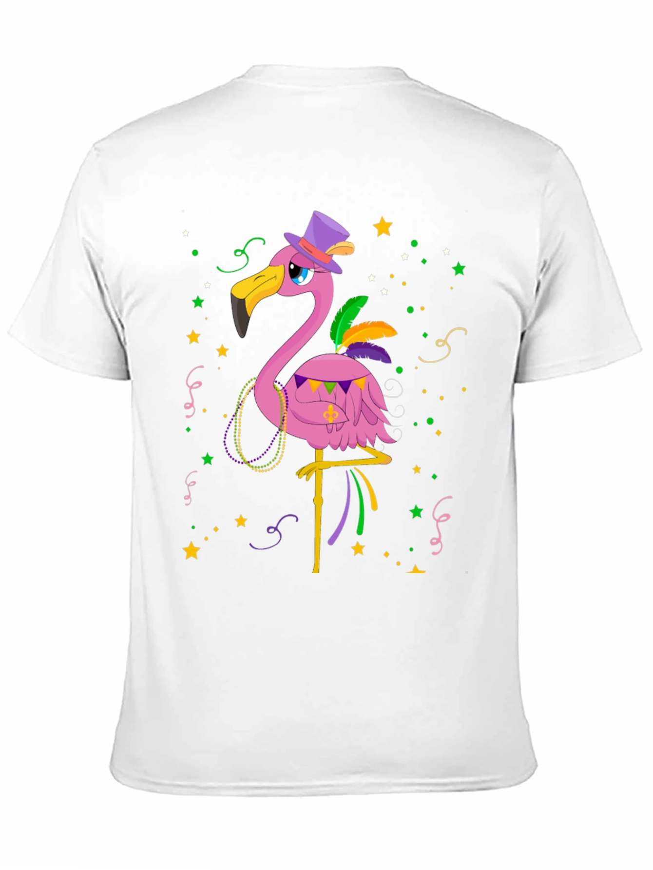 Festive Flamingo Mardi Gras T-Shirt