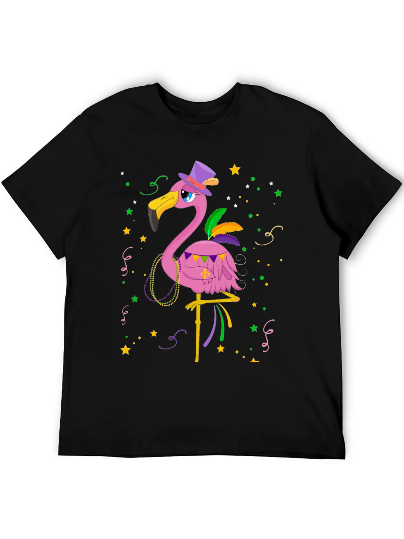 Festive Flamingo Mardi Gras T-Shirt