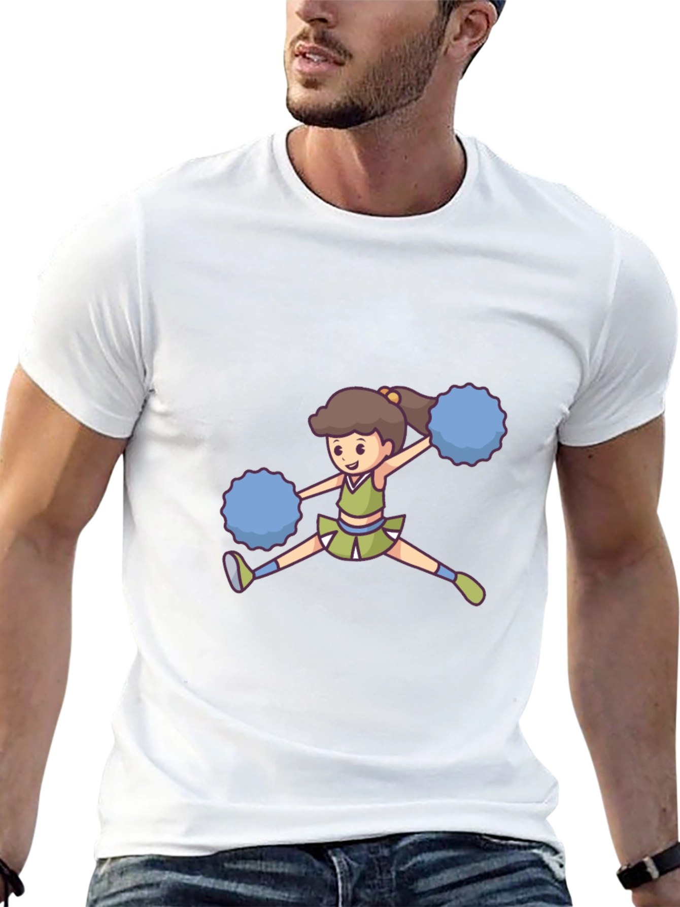 Cheerleader Graphic Black Tee