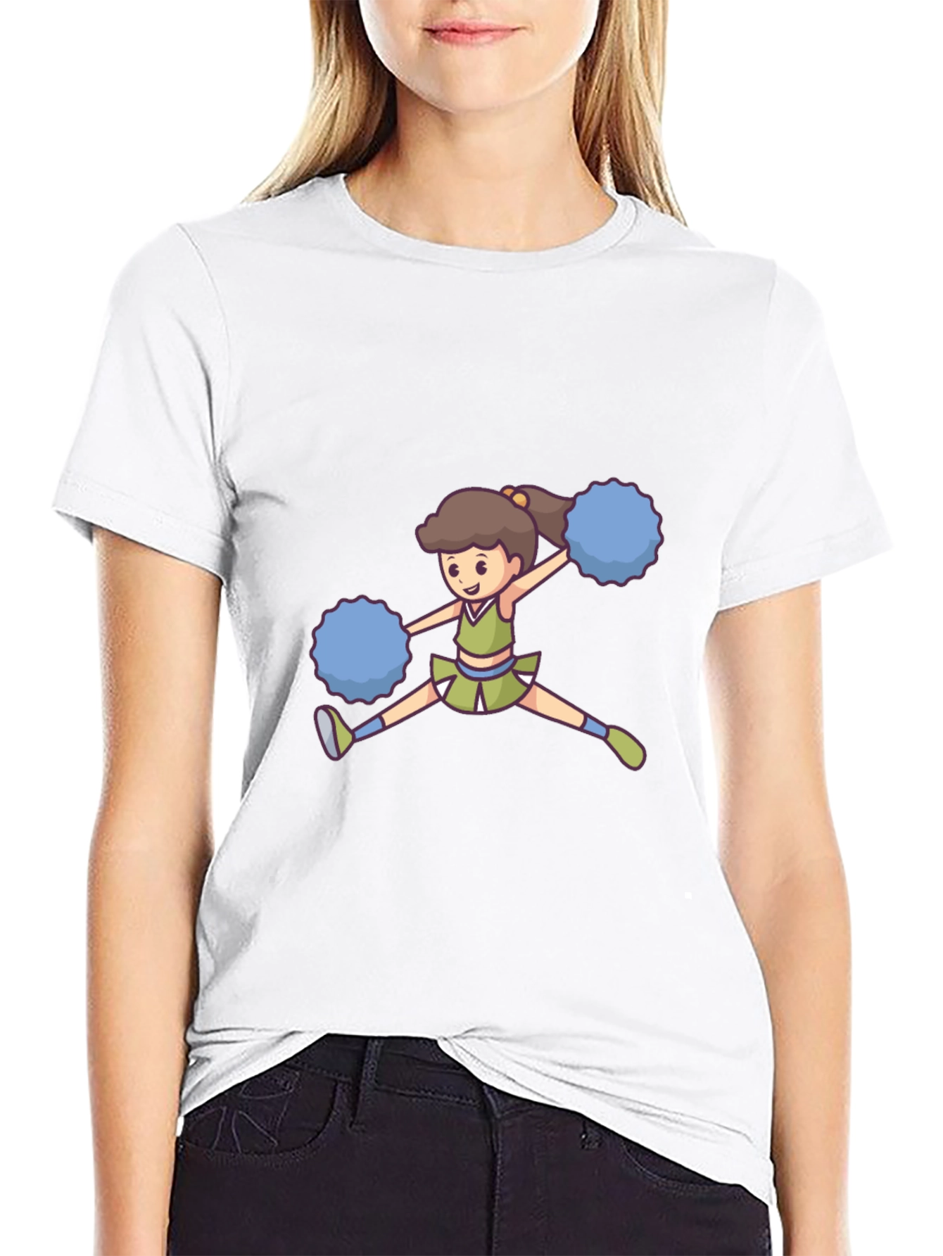 Cheerleader Graphic Black Tee