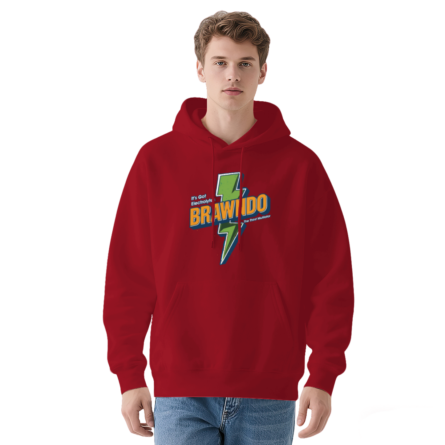 Brawindo Lightning Vintage Print Soft Hoodie, Men Trendy Pullover