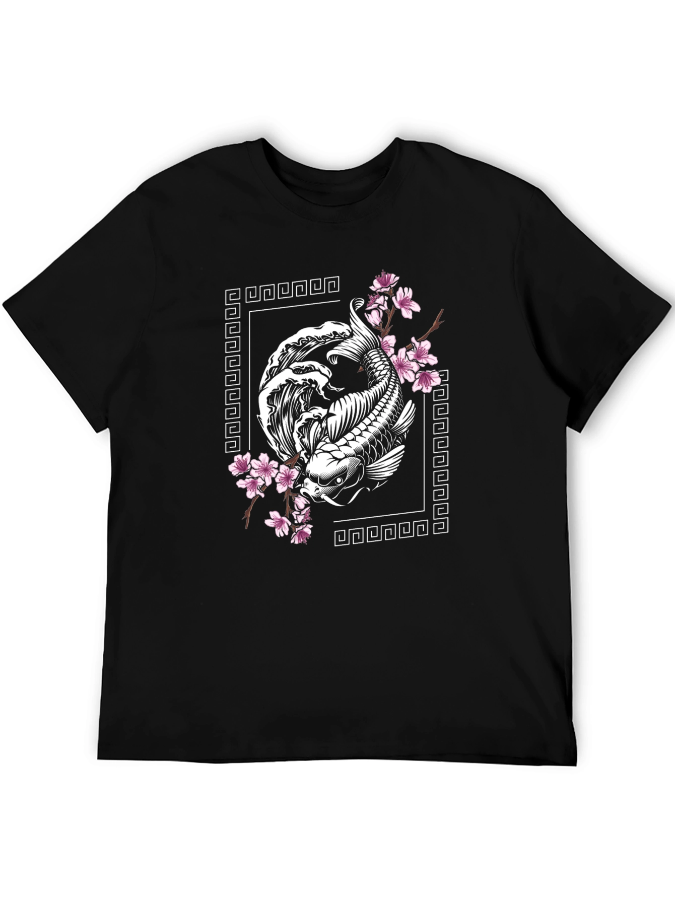Koi Fish Cherry Blossom Graphic T-Shirt