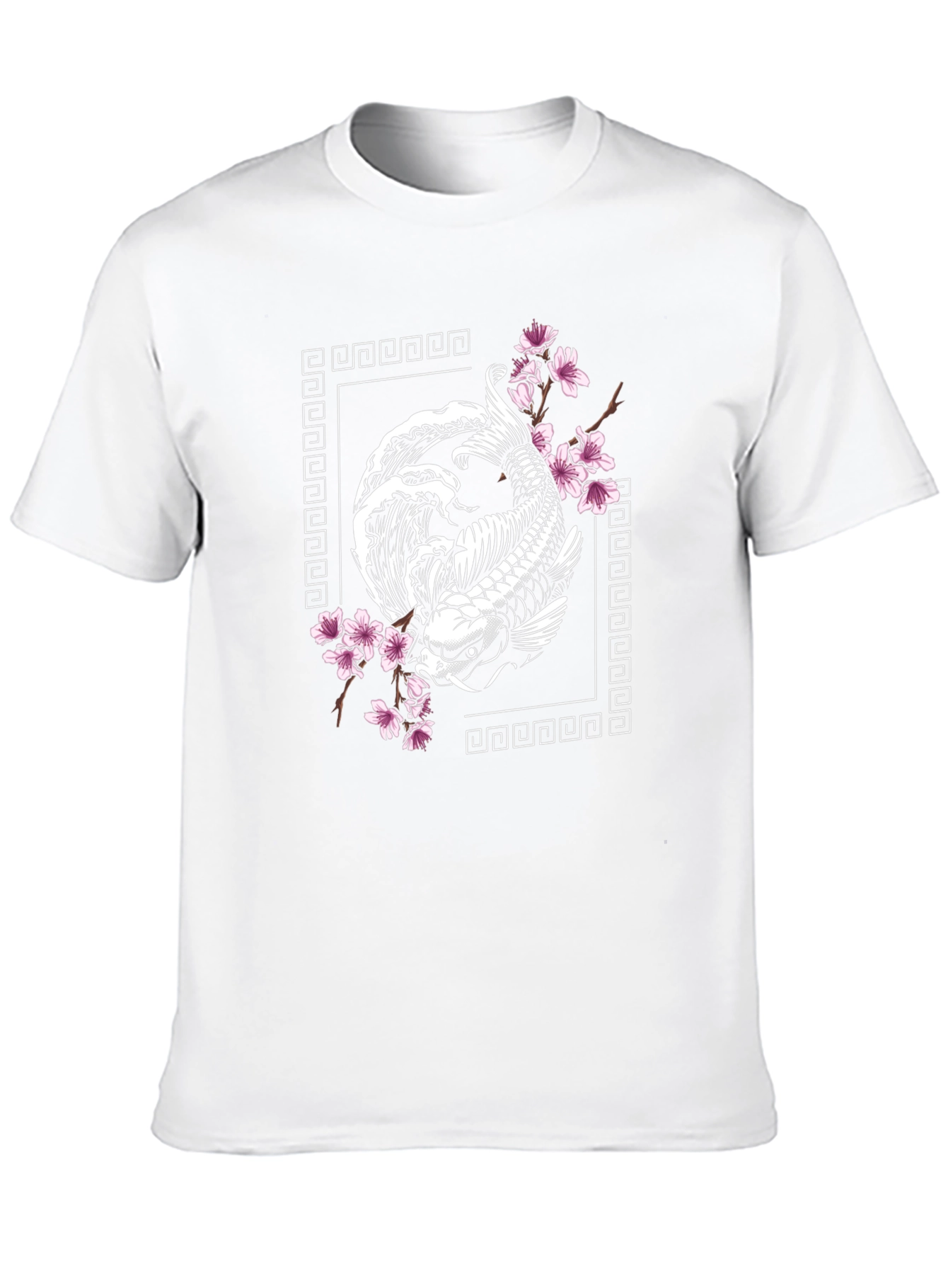 Koi Fish Cherry Blossom Graphic T-Shirt