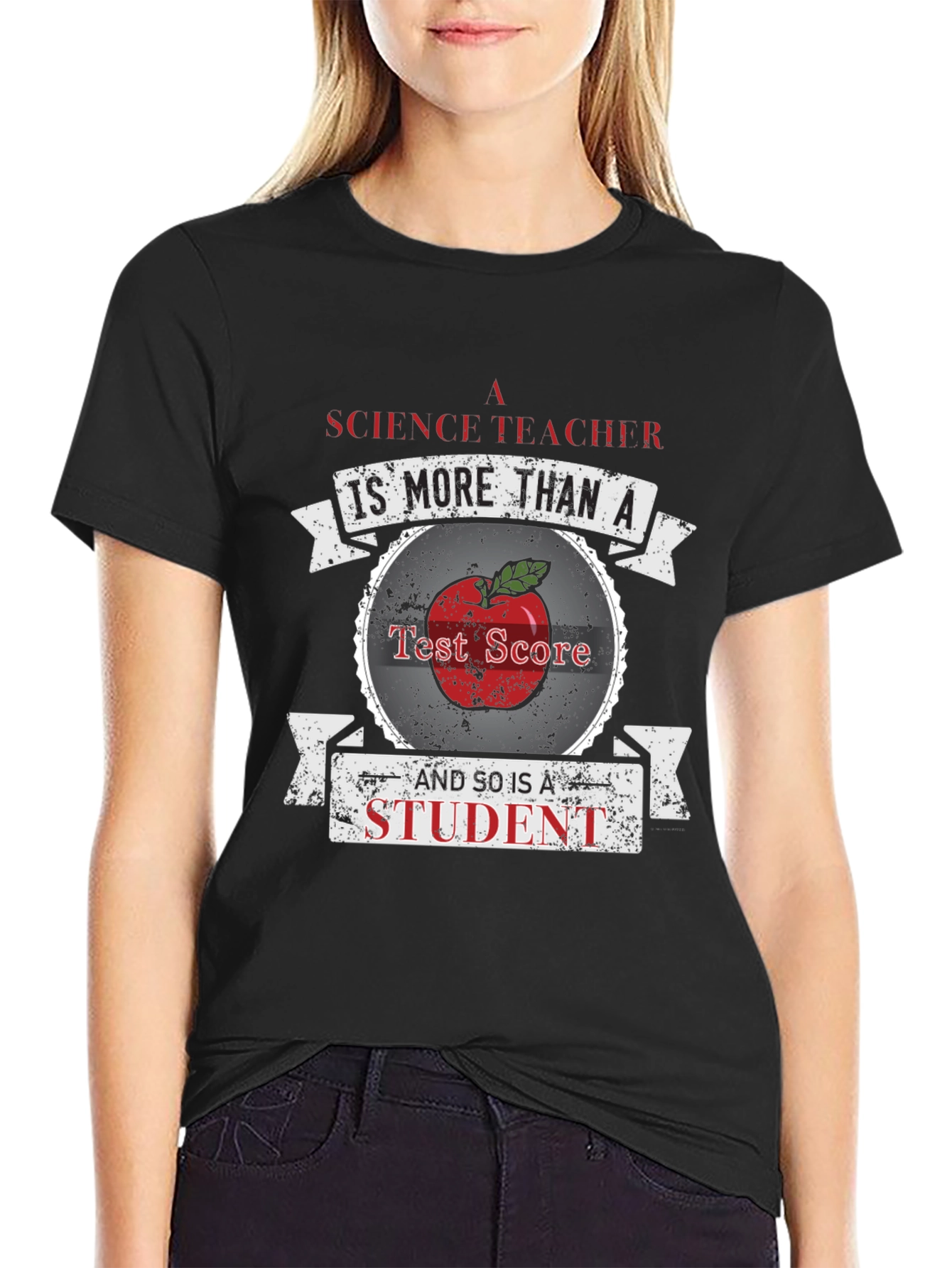 Science Teacher Student Apple Graphic T-Shirt