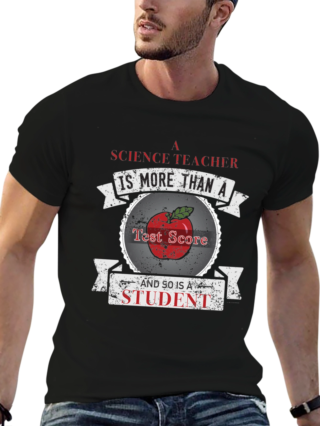 Science Teacher Student Apple Graphic T-Shirt