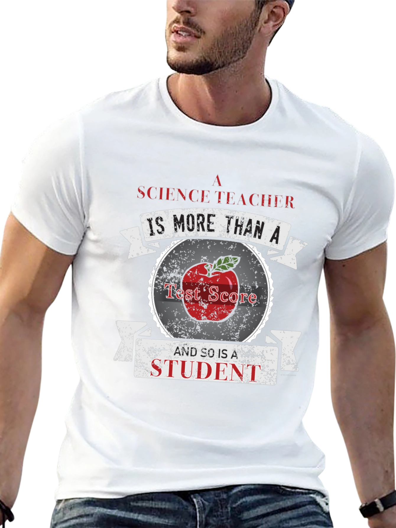Science Teacher Student Apple Graphic T-Shirt
