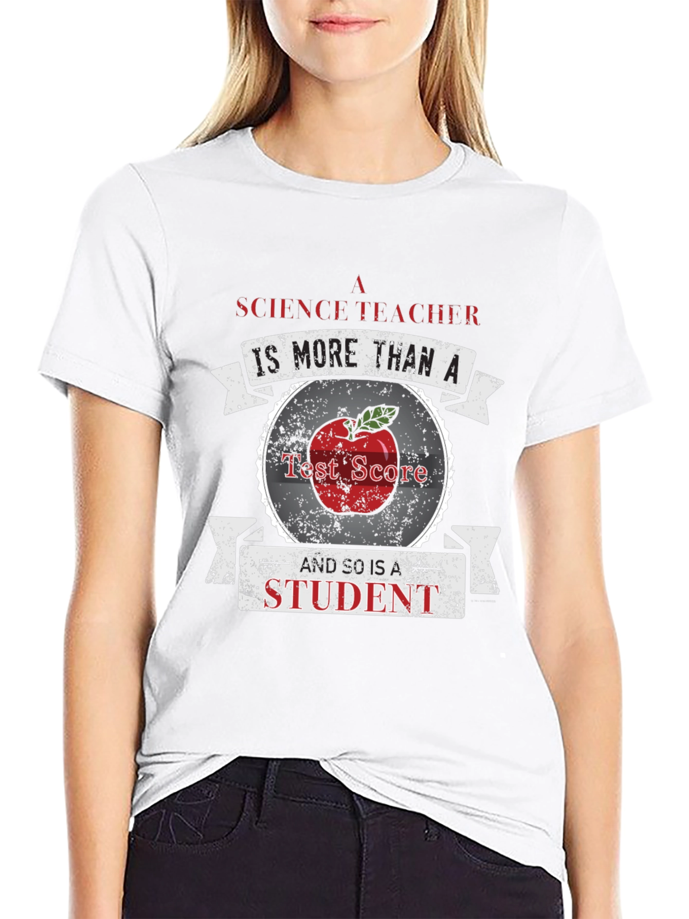 Science Teacher Student Apple Graphic T-Shirt
