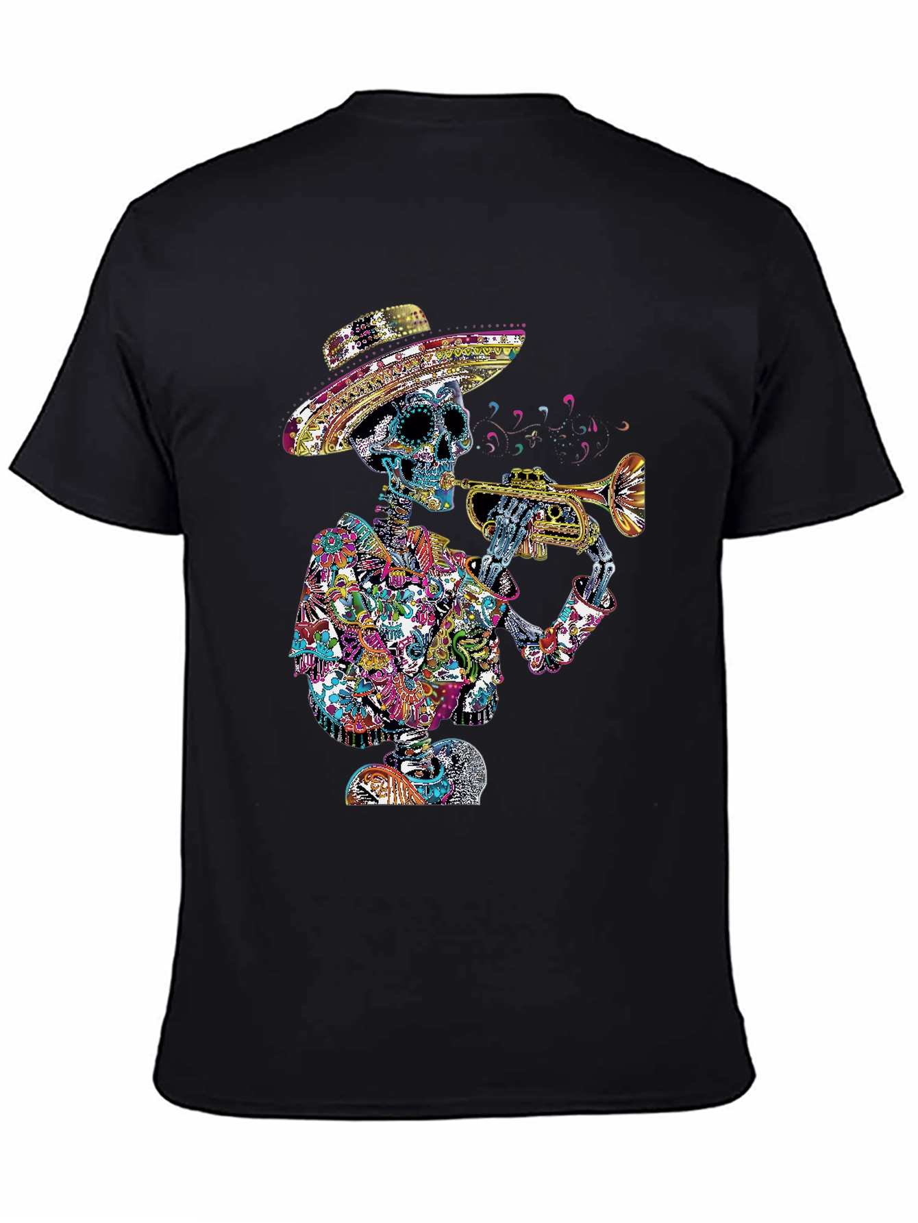 Day of the Dead Skeleton Trumpet T-Shirt