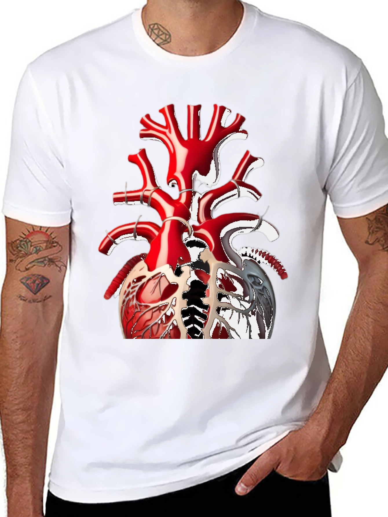Anatomical Heart Tee - Unique Graphic T-Shirt