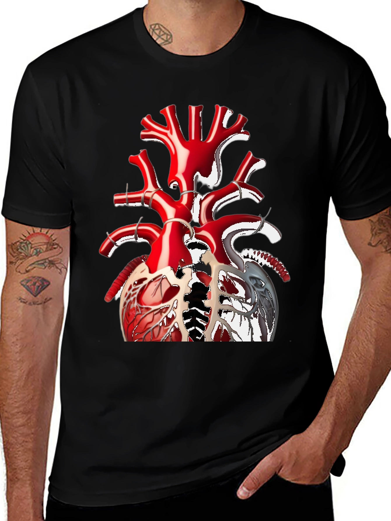 Anatomical Heart Tee - Unique Graphic T-Shirt