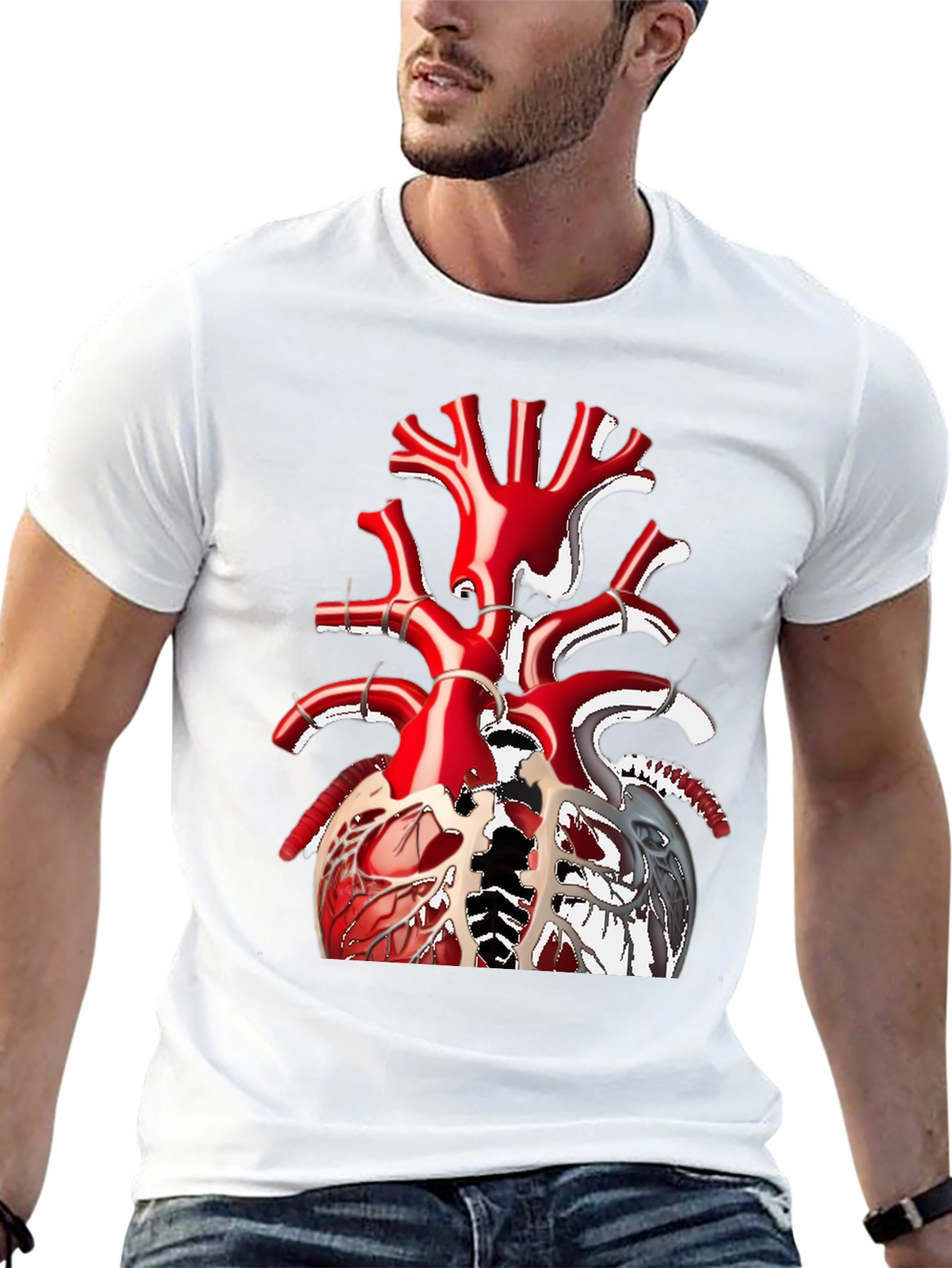 Anatomical Heart Tee - Unique Graphic T-Shirt