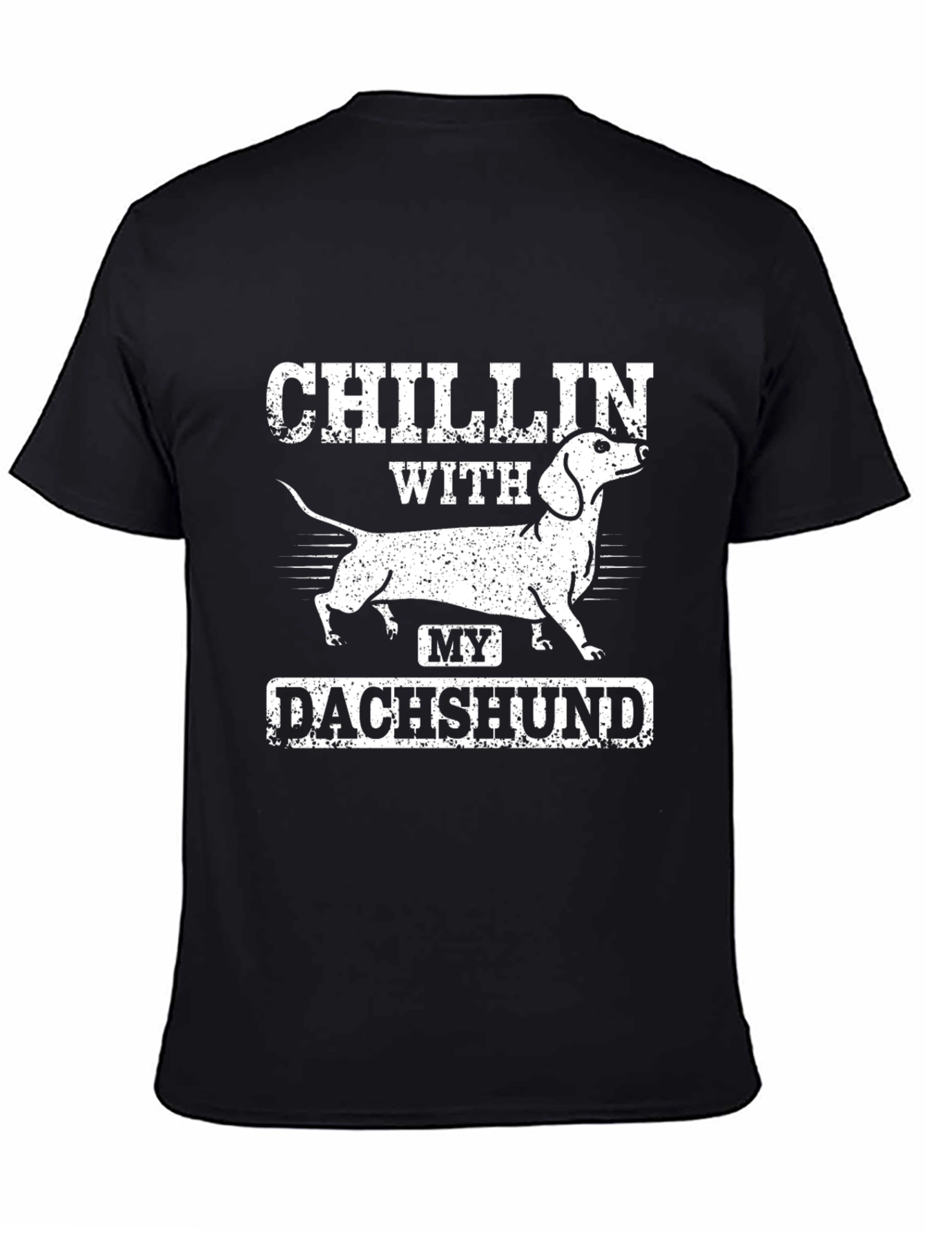 Chillin with My Dachshund Black Graphic Tee