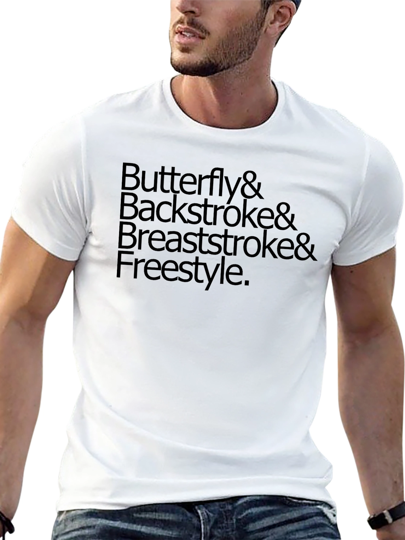 Swim Strokes Graphic Tee - Butterfly Backstroke Breaststroke Freestyle