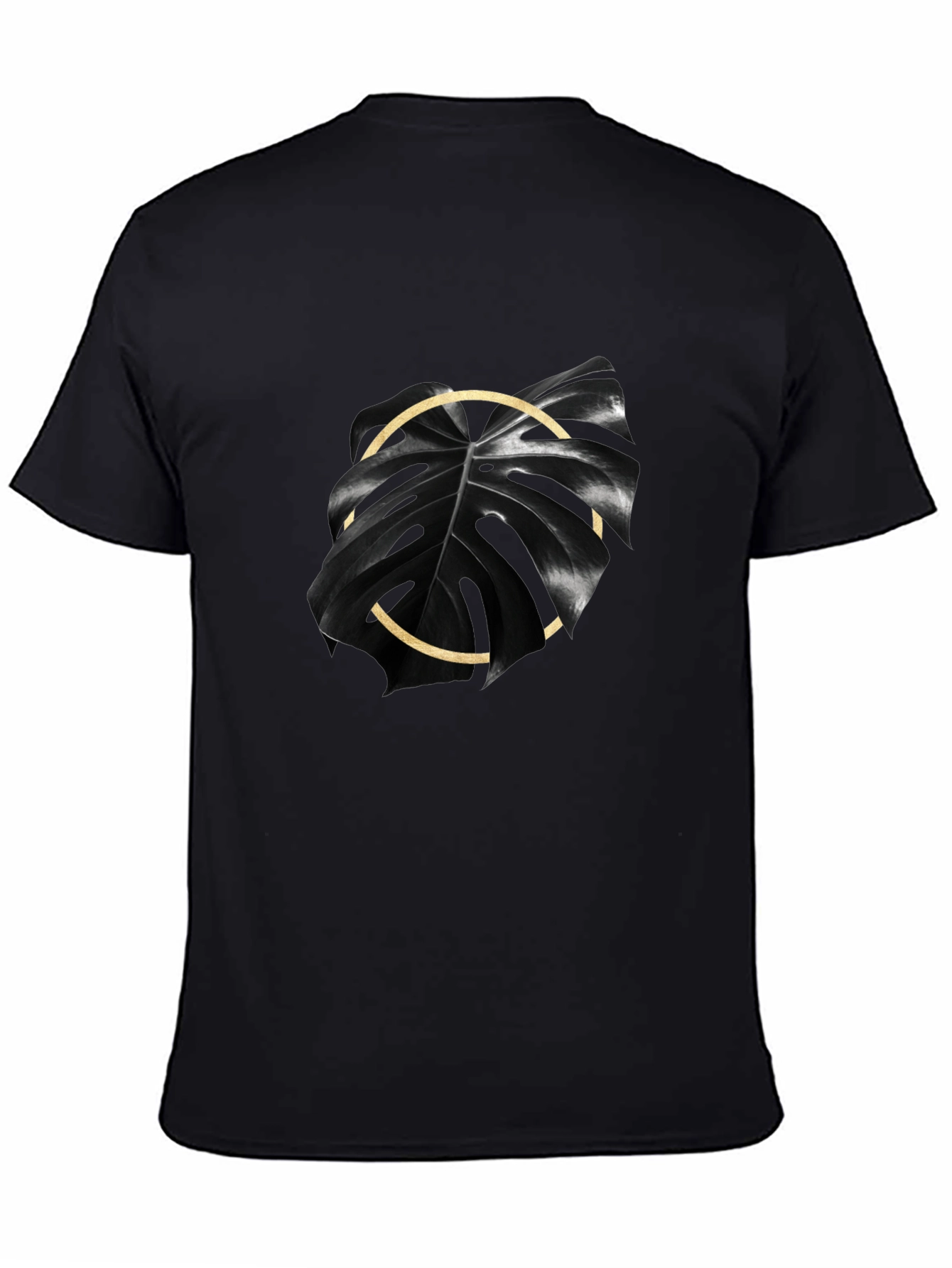 Monstera Leaf Graphic Tee - Black