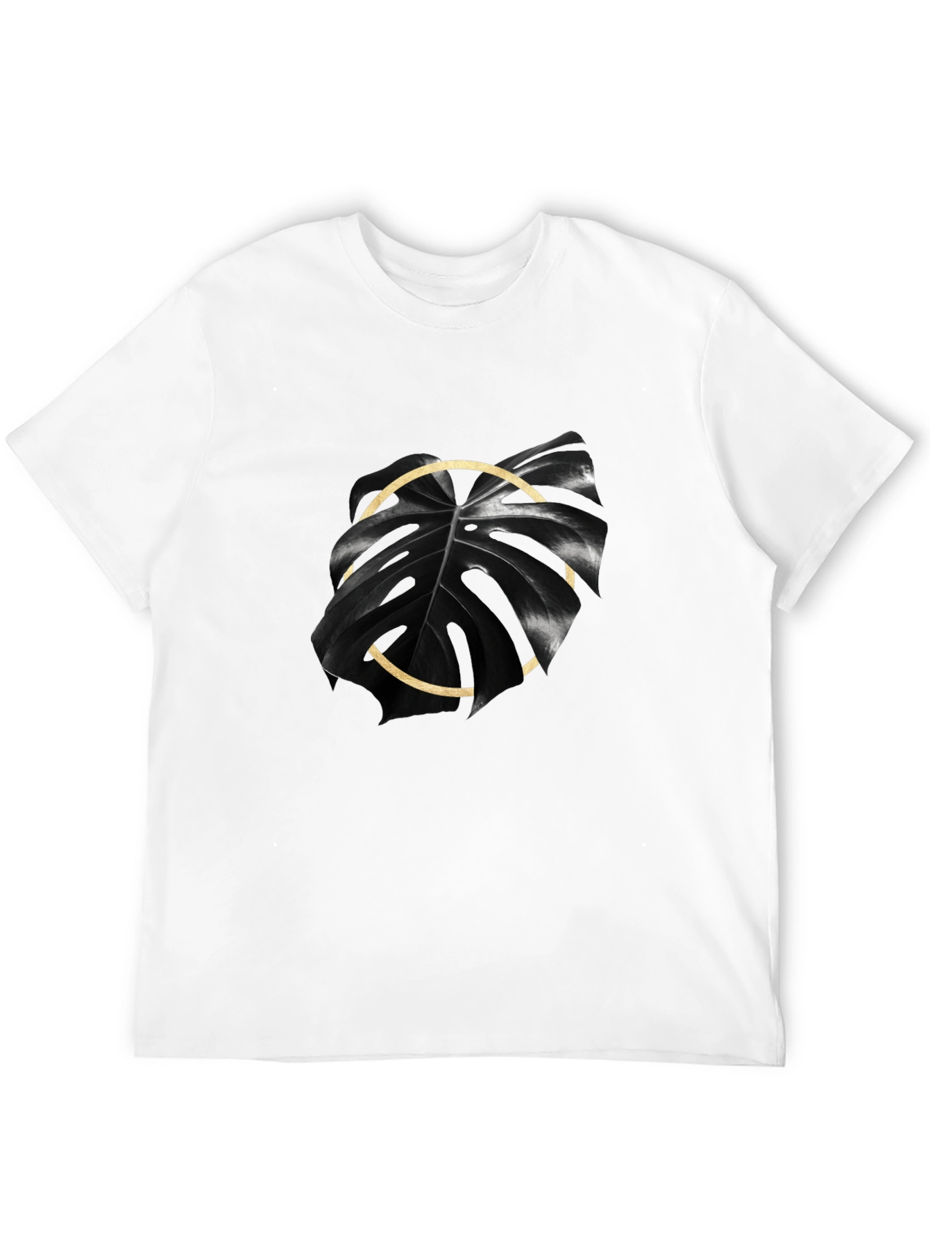 Monstera Leaf Graphic Tee - Black
