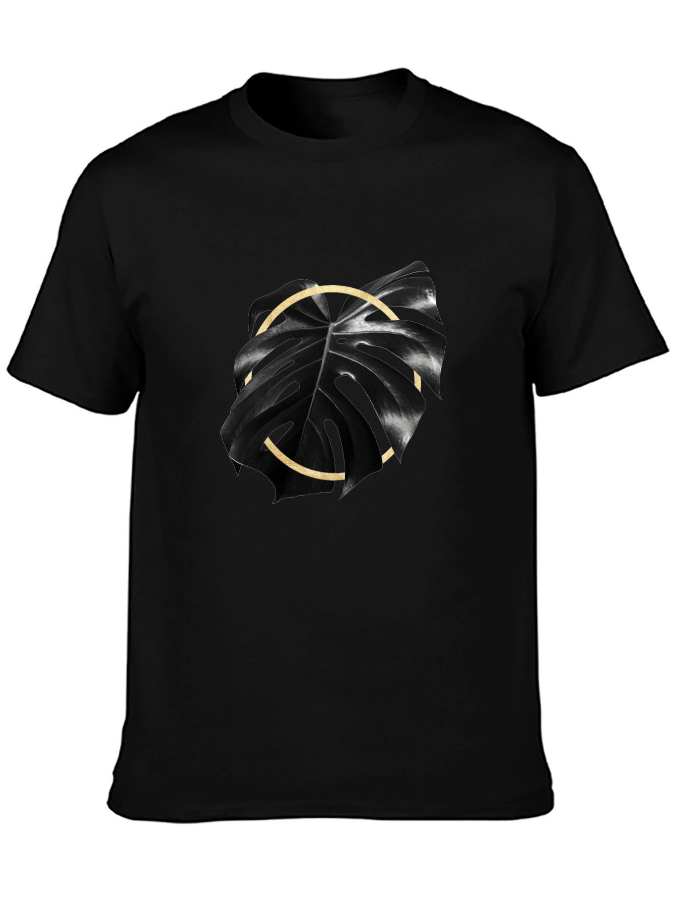Monstera Leaf Graphic Tee - Black