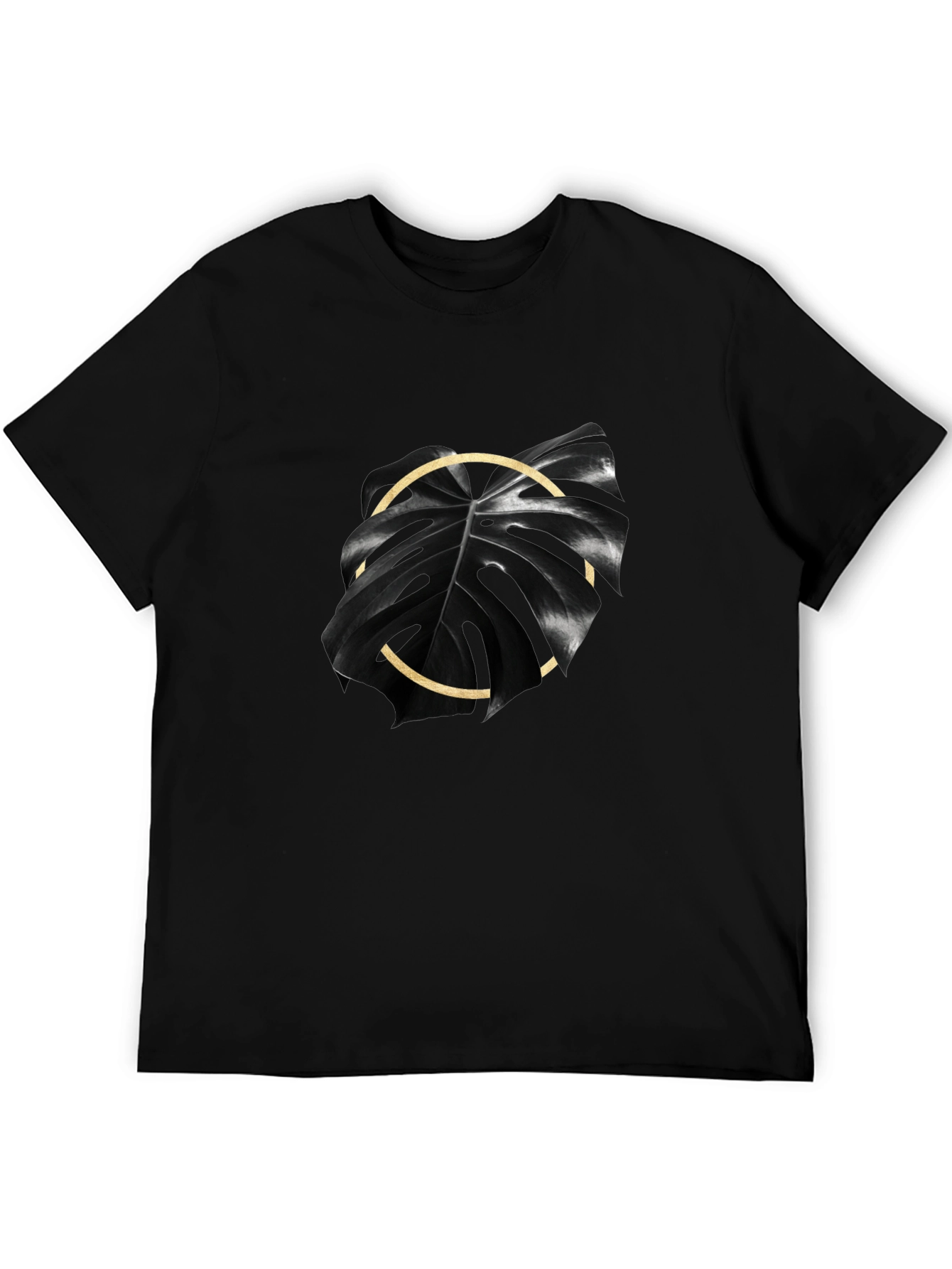 Monstera Leaf Graphic Tee - Black