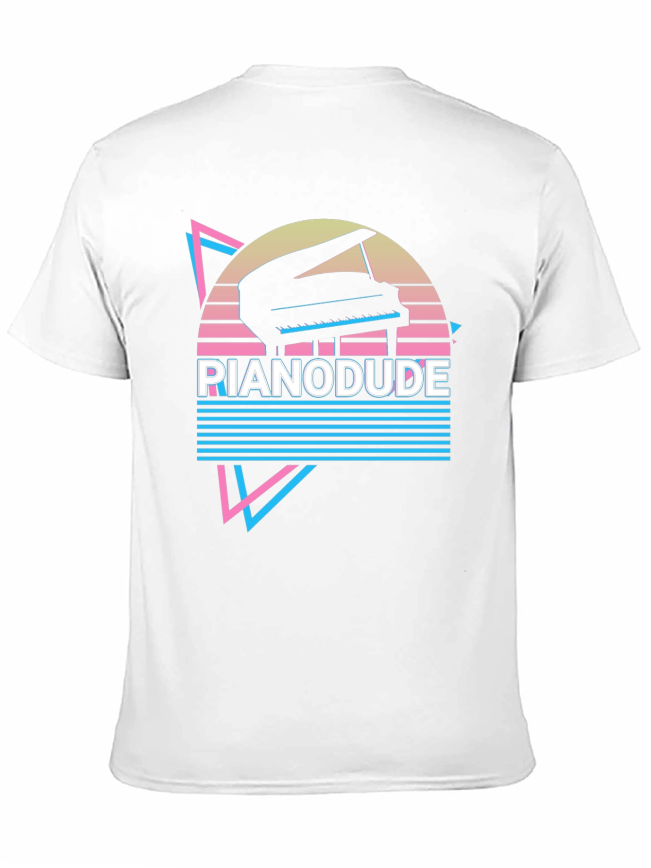 Retro Piano Dude T-Shirt - Synthwave Style