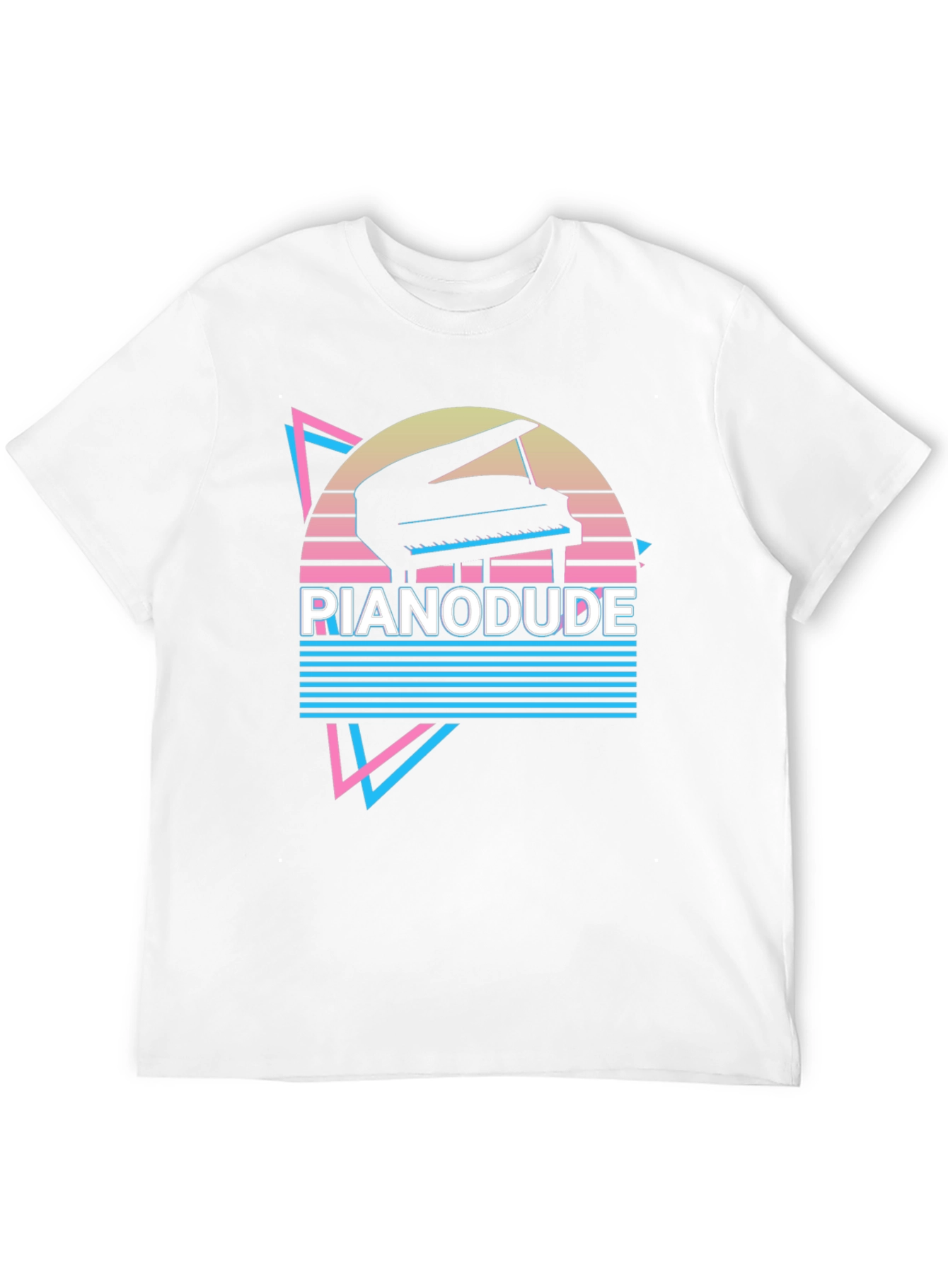 Retro Piano Dude T-Shirt - Synthwave Style