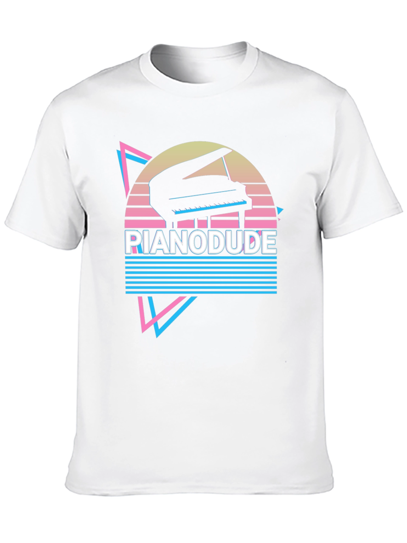 Retro Piano Dude T-Shirt - Synthwave Style