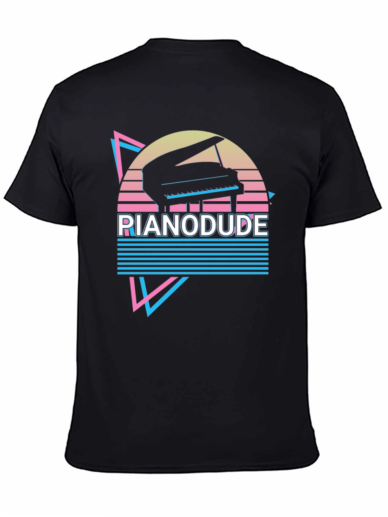 Retro Piano Dude T-Shirt - Synthwave Style