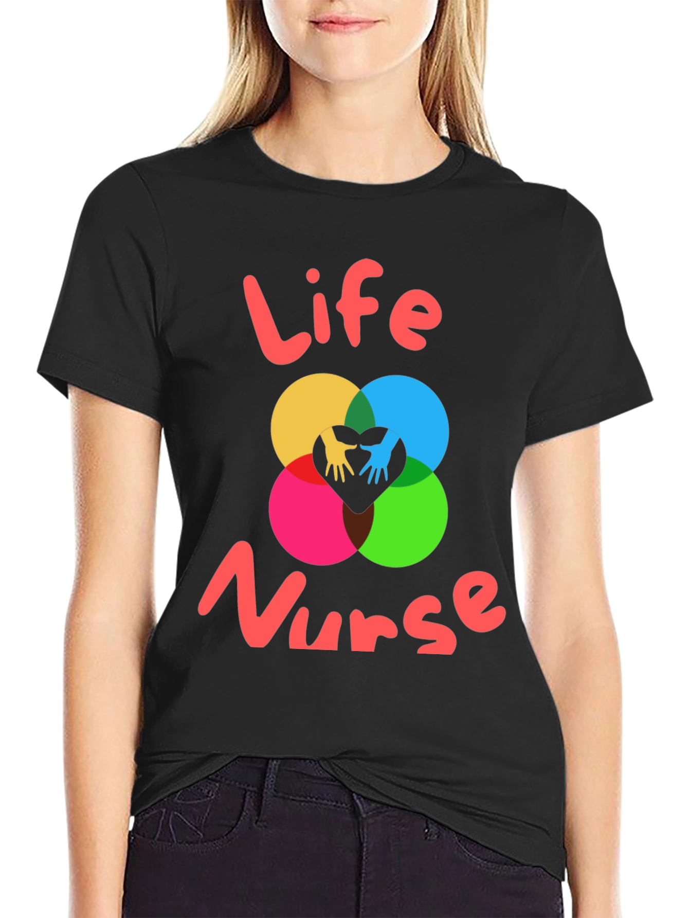 Life Nurse Graphic Tee - Black Cotton T-Shirt