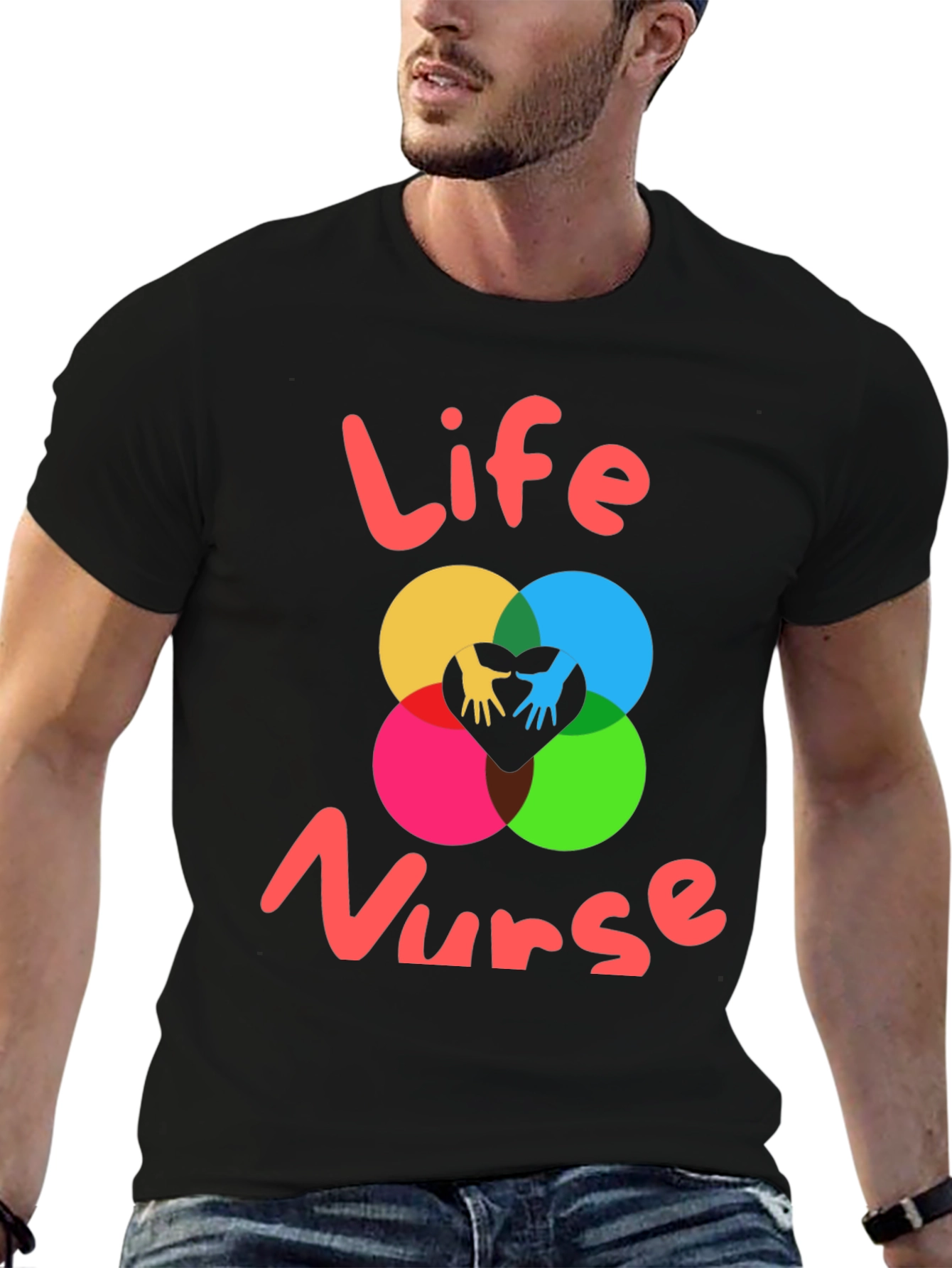 Life Nurse Graphic Tee - Black Cotton T-Shirt