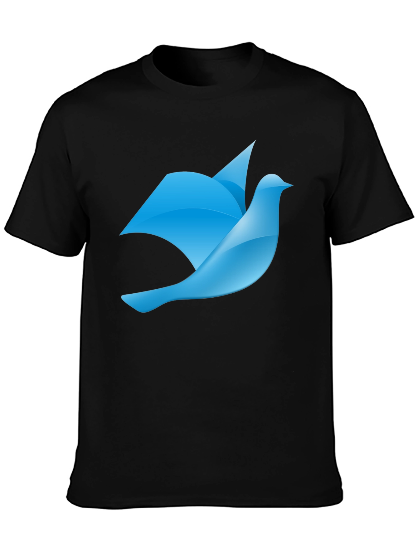 Blue Bird Graphic Black T-Shirt
