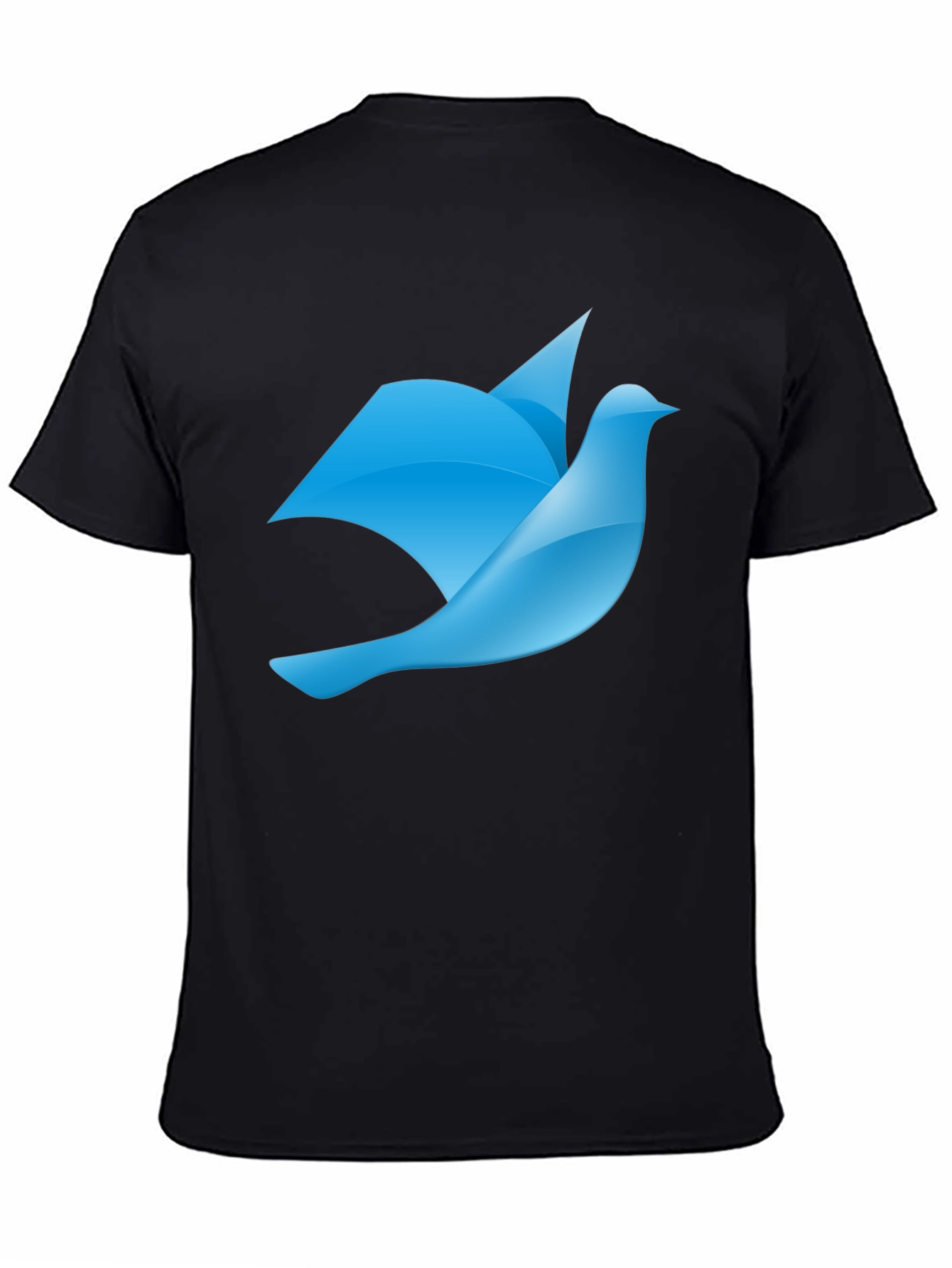 Blue Bird Graphic Black T-Shirt
