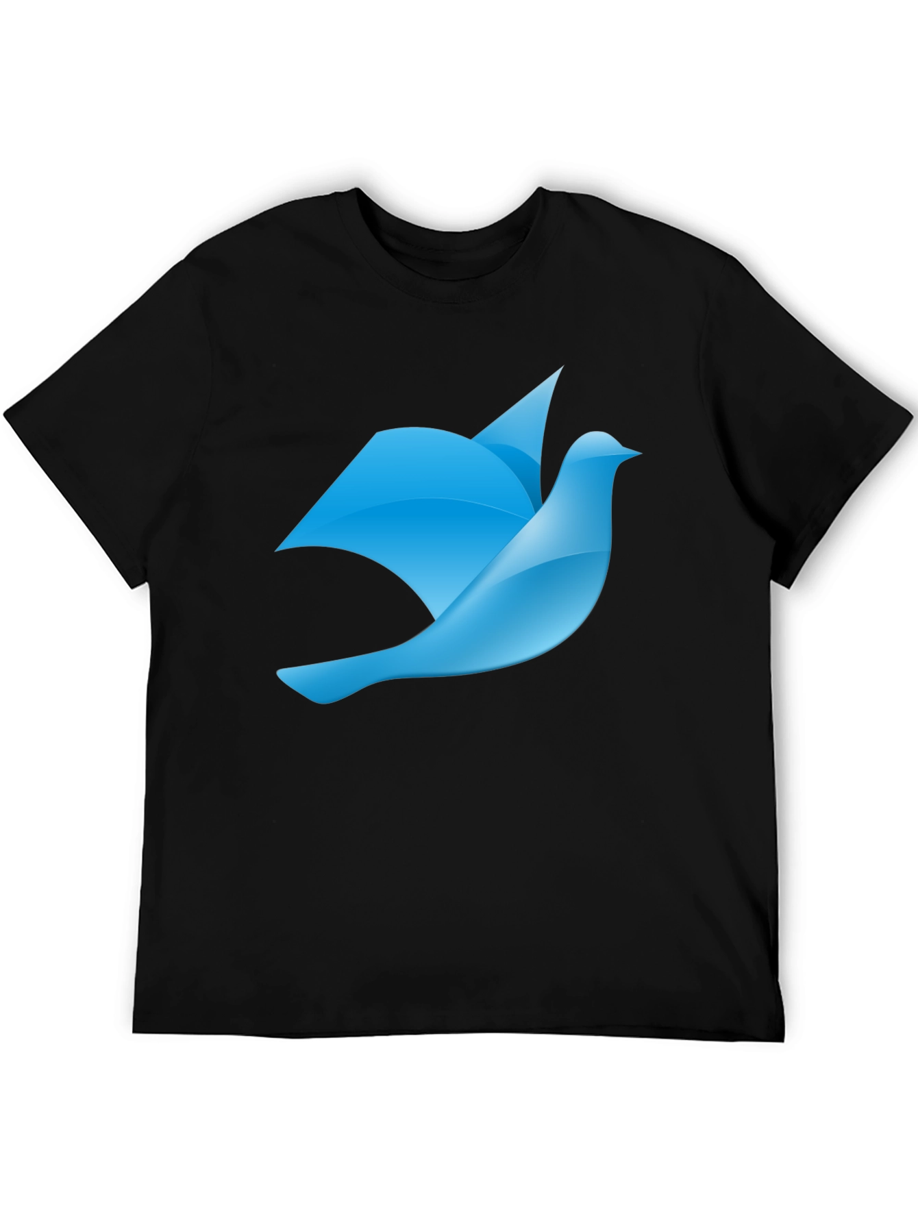 Blue Bird Graphic Black T-Shirt
