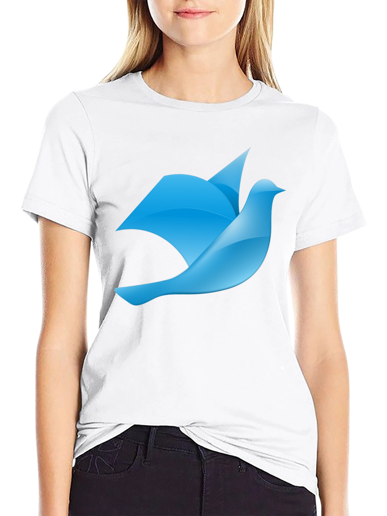 Blue Bird Graphic Black T-Shirt