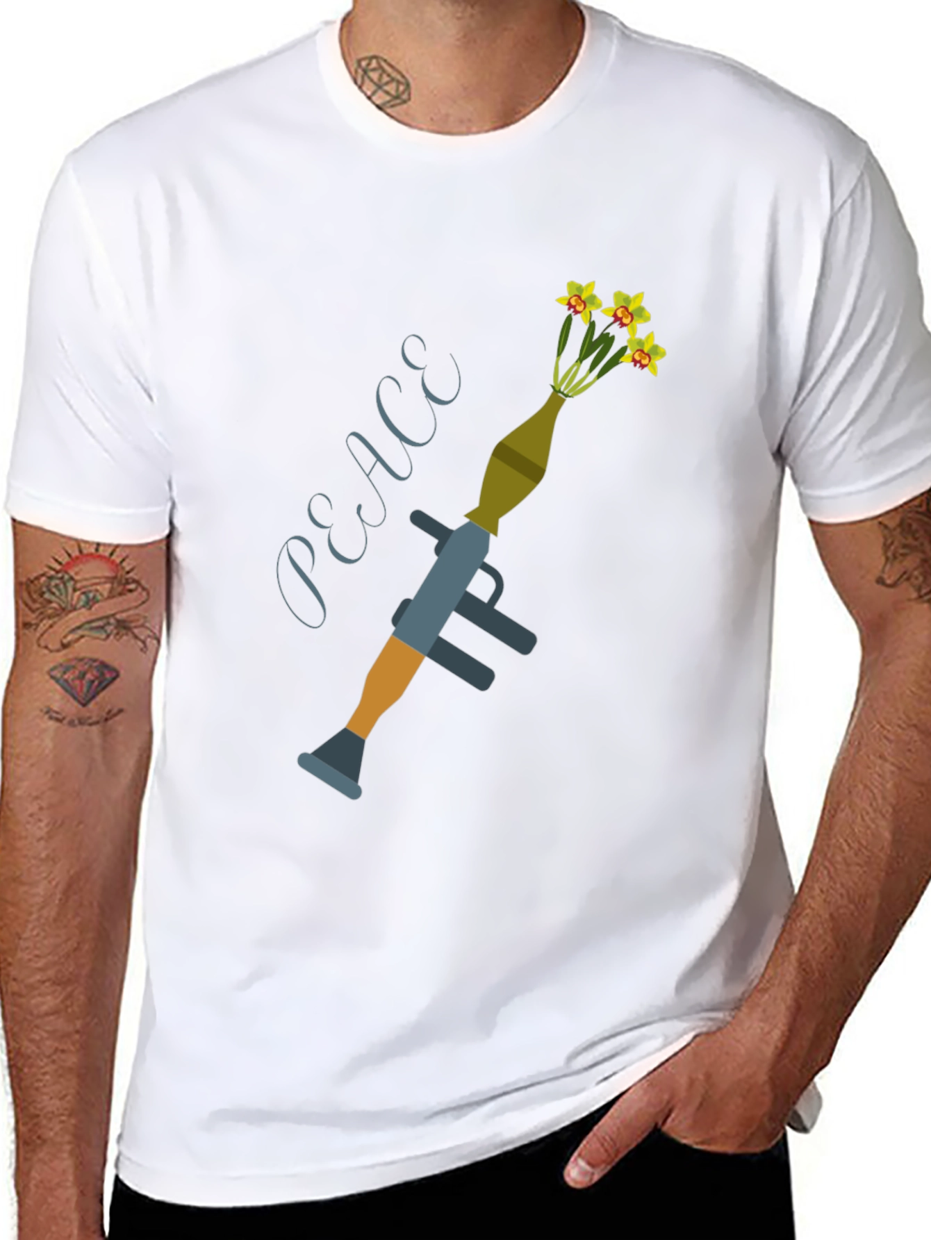 Peace Rocket Launcher Graphic T-Shirt
