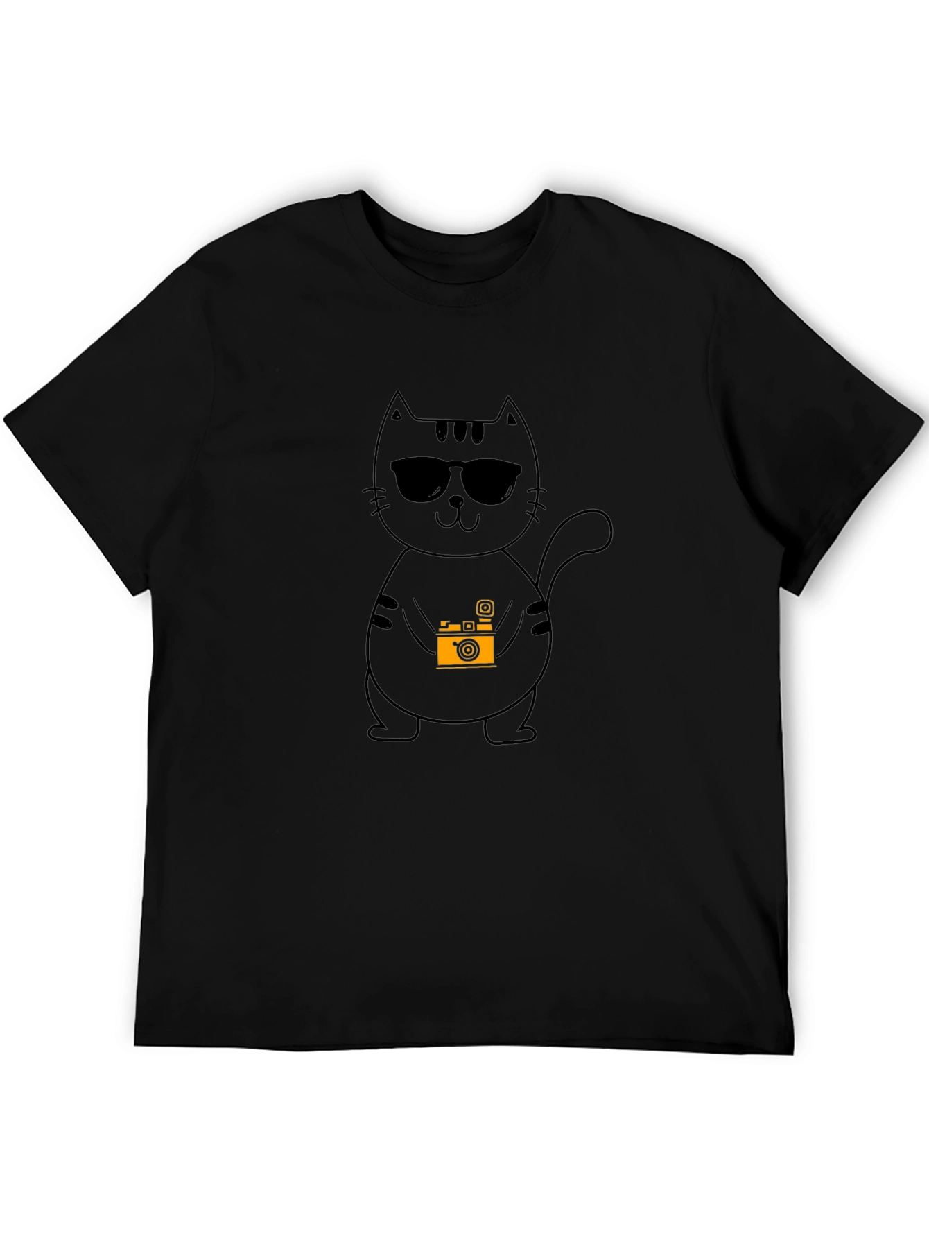 Cool Cat Photographer Black T-Shirt