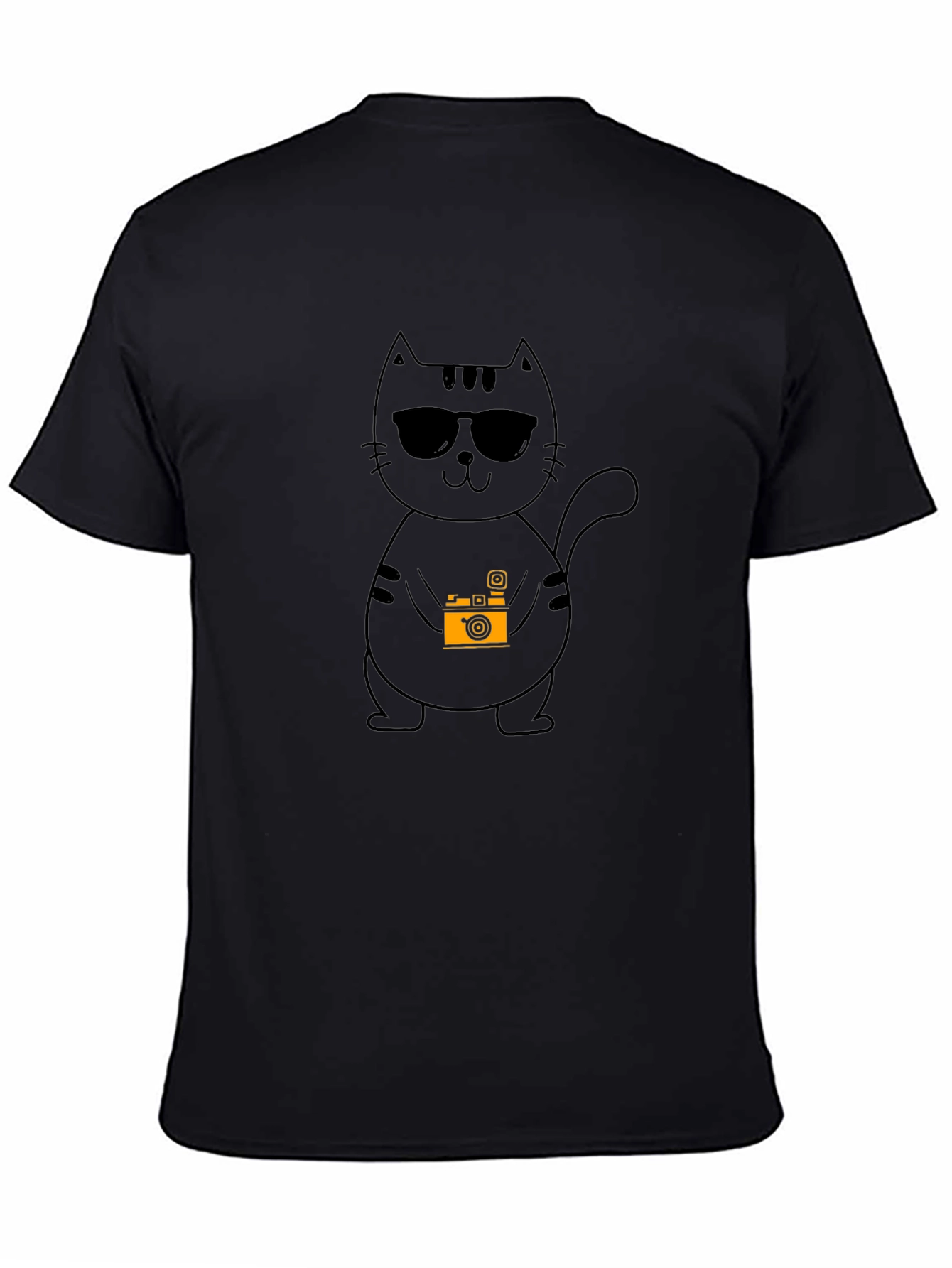 Cool Cat Photographer Black T-Shirt