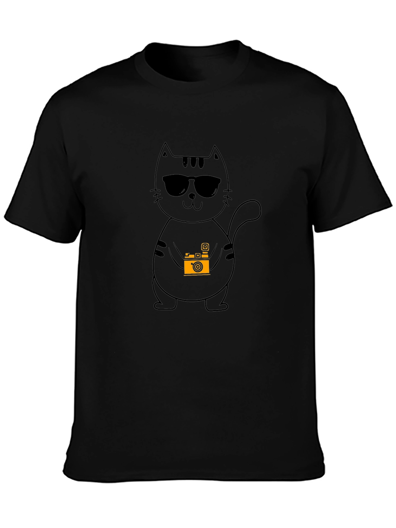 Cool Cat Photographer Black T-Shirt