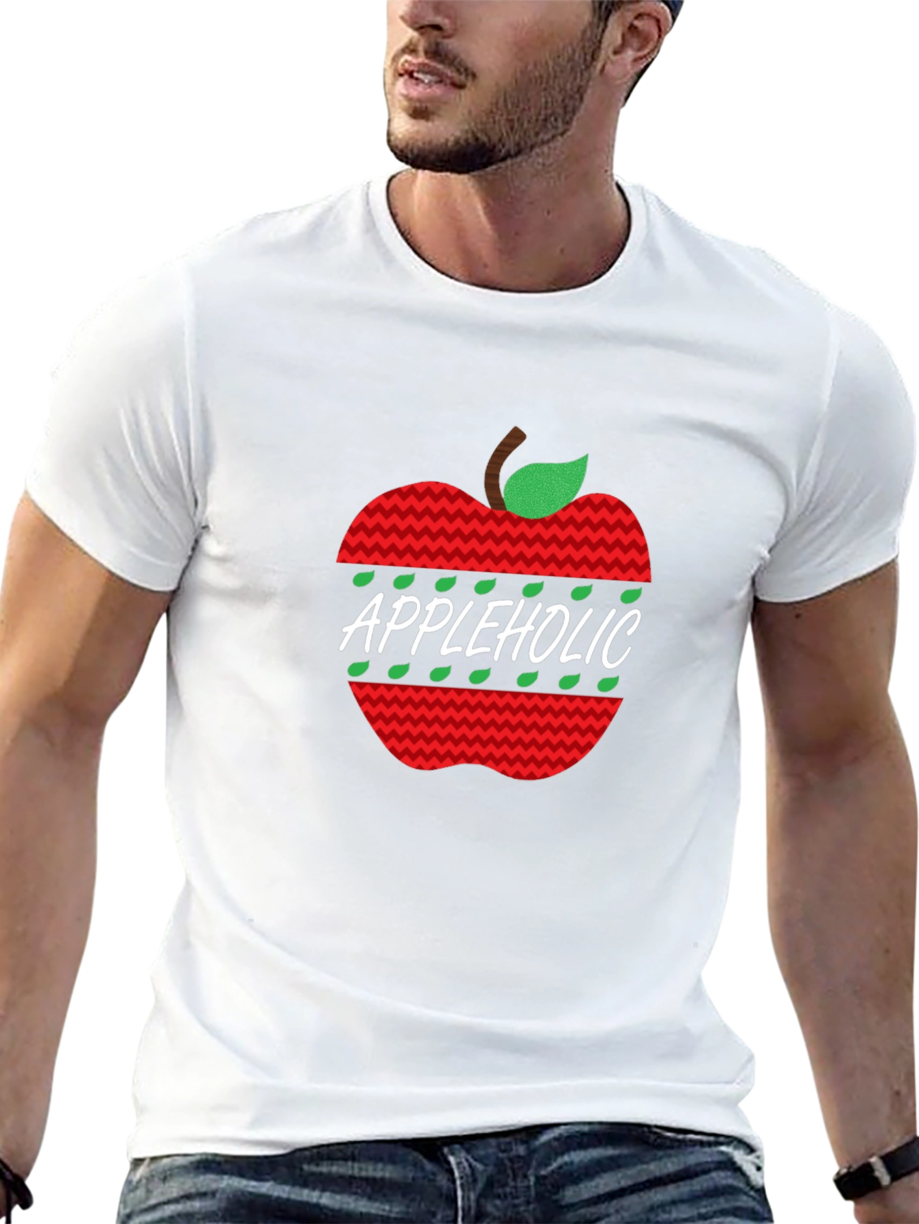 Appleholic Graphic Print Tee - Black