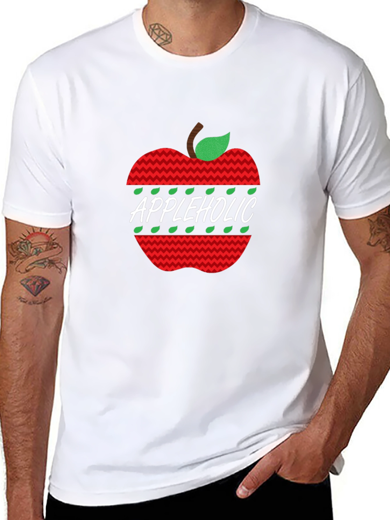 Appleholic Graphic Print Tee - Black