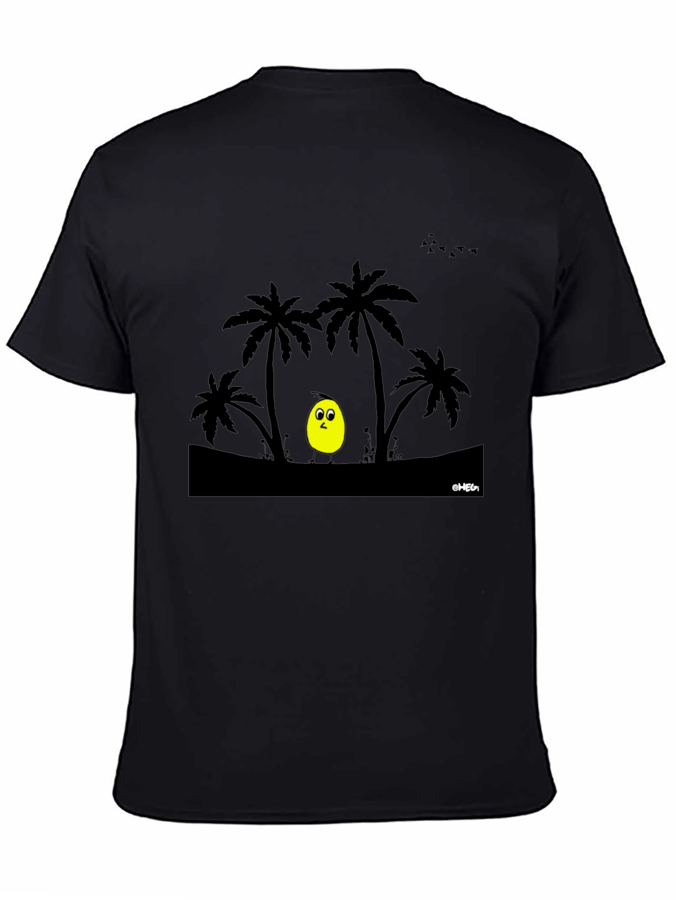 Tropical Chick Tee - Black Cotton T-Shirt