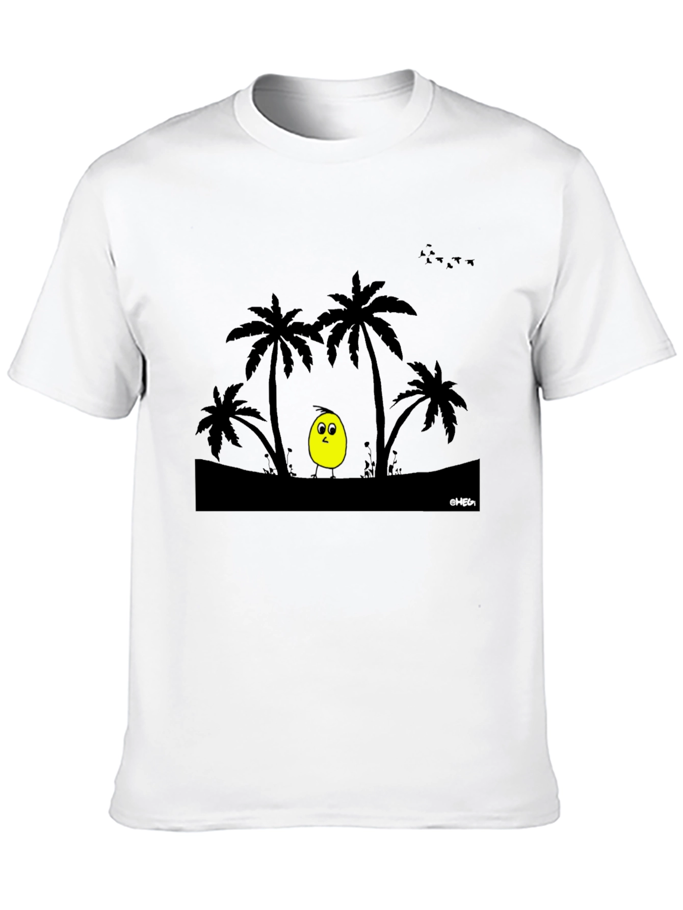 Tropical Chick Tee - Black Cotton T-Shirt