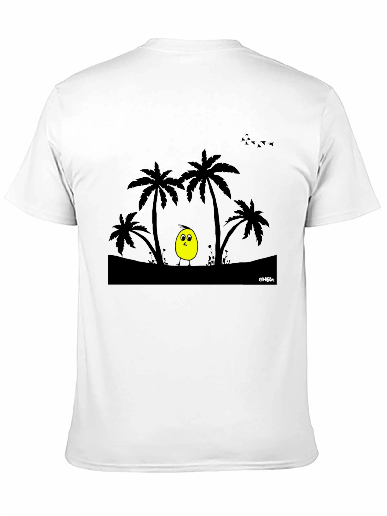 Tropical Chick Tee - Black Cotton T-Shirt