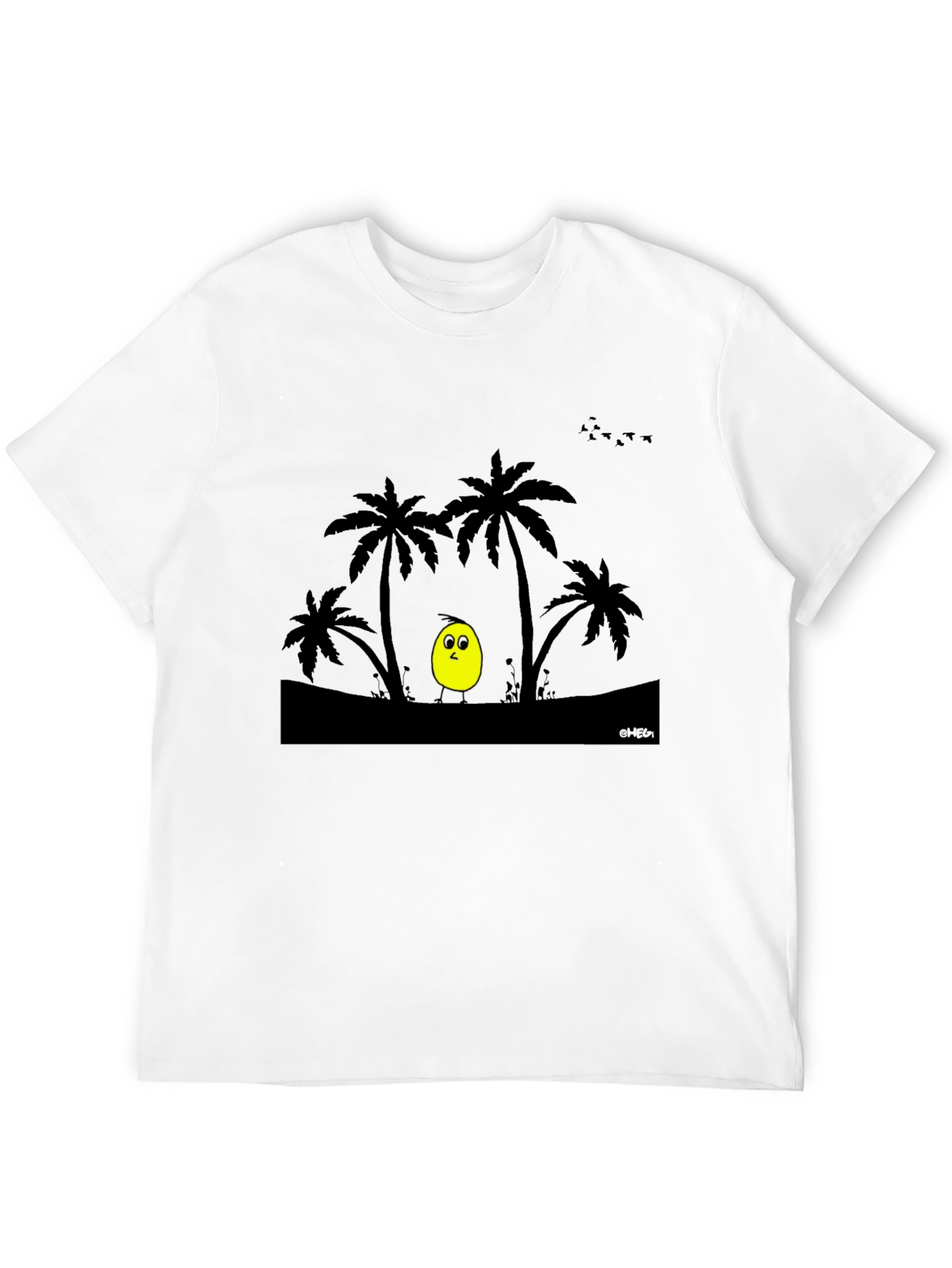 Tropical Chick Tee - Black Cotton T-Shirt